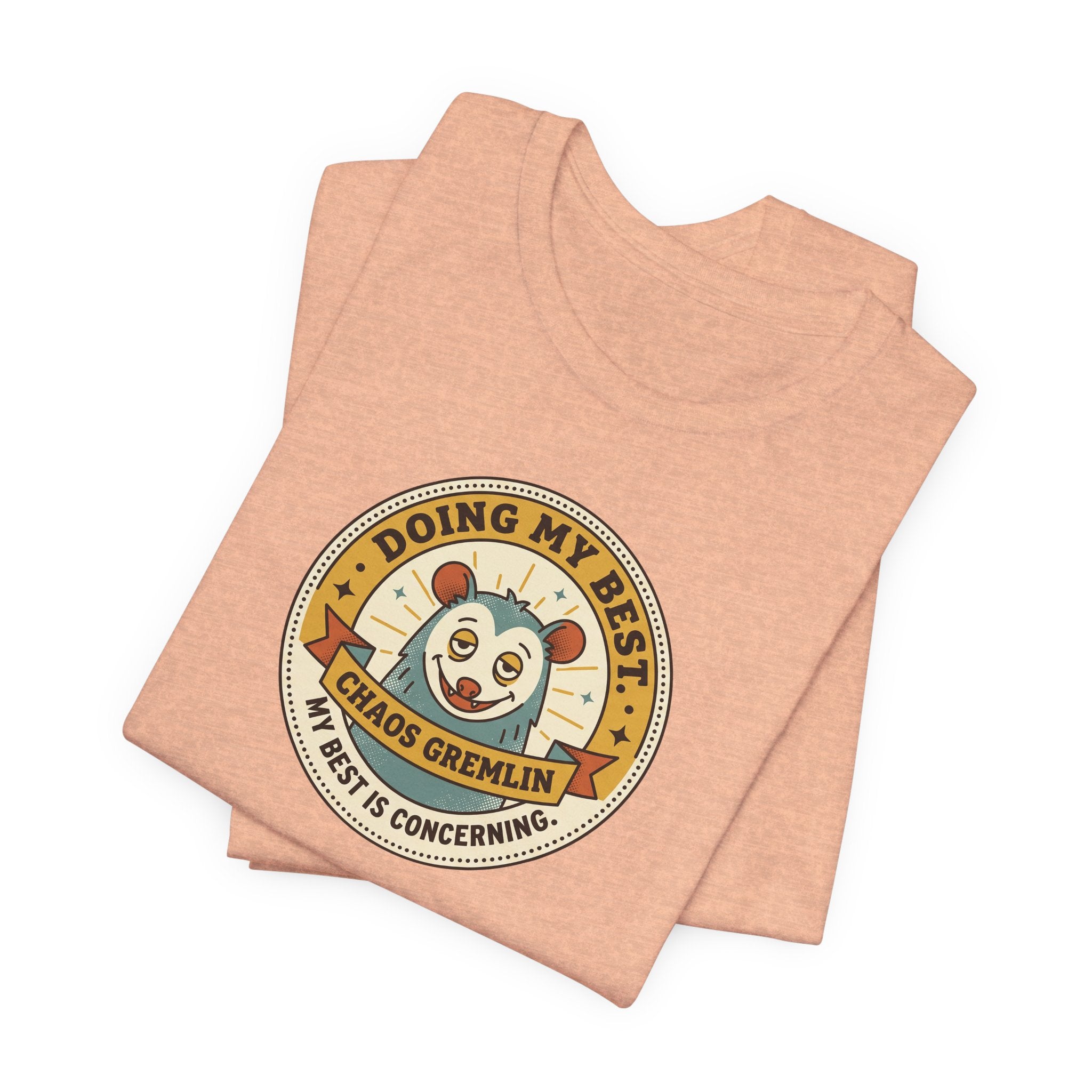 Doing My Best Chaos Gremlin Tee | Cute Cartoon Gremlin Badge Shirt