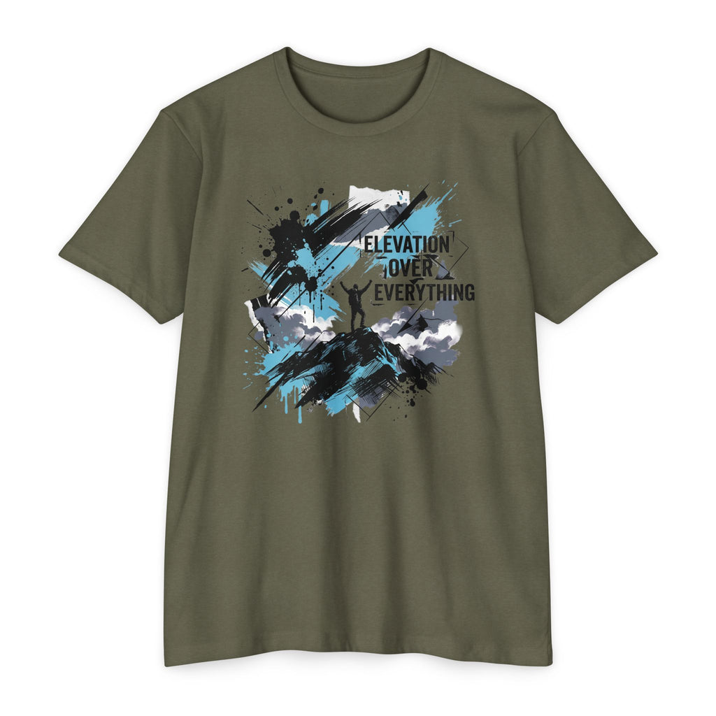 Mountain T-Shirt Elevation Over Everything Silhouette Graphic Tee Hiking Gift Outdoor Adventure Unisex