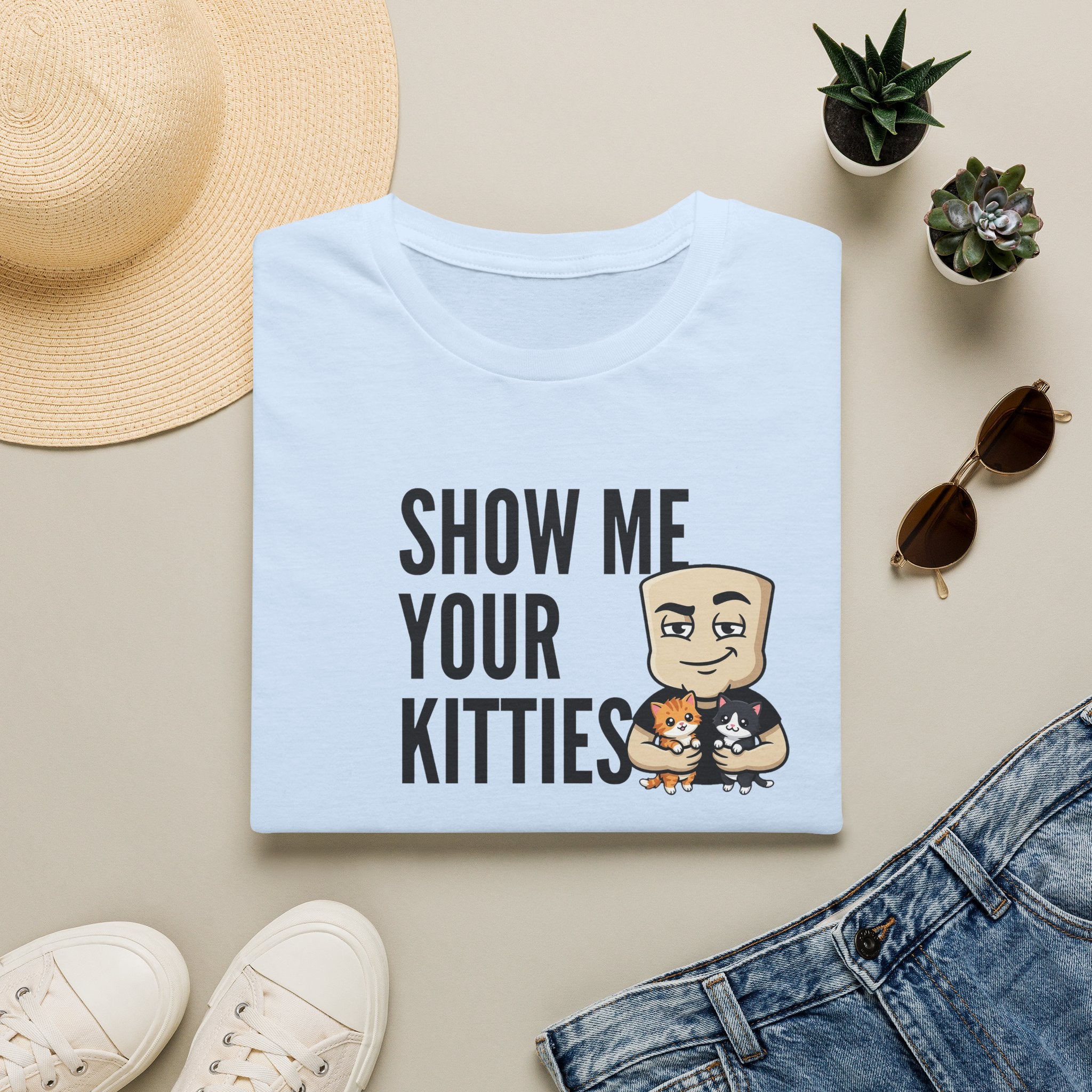 Show Me Your Kitties T-Shirt | Funny Cat Tee | Cute Kitten Lover Novelty Humor Gift