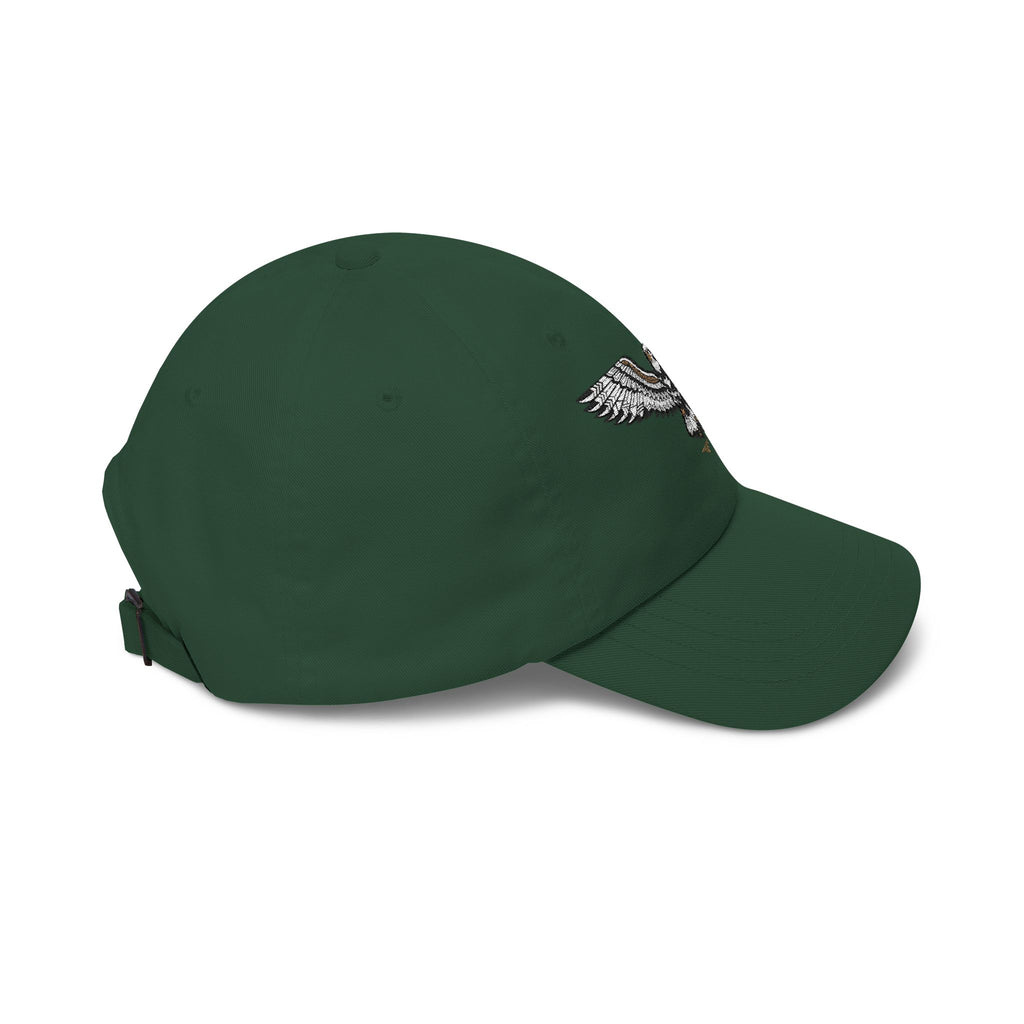 Embroidered Soaring Eagle Dad Cap — Classic White Baseball Hat