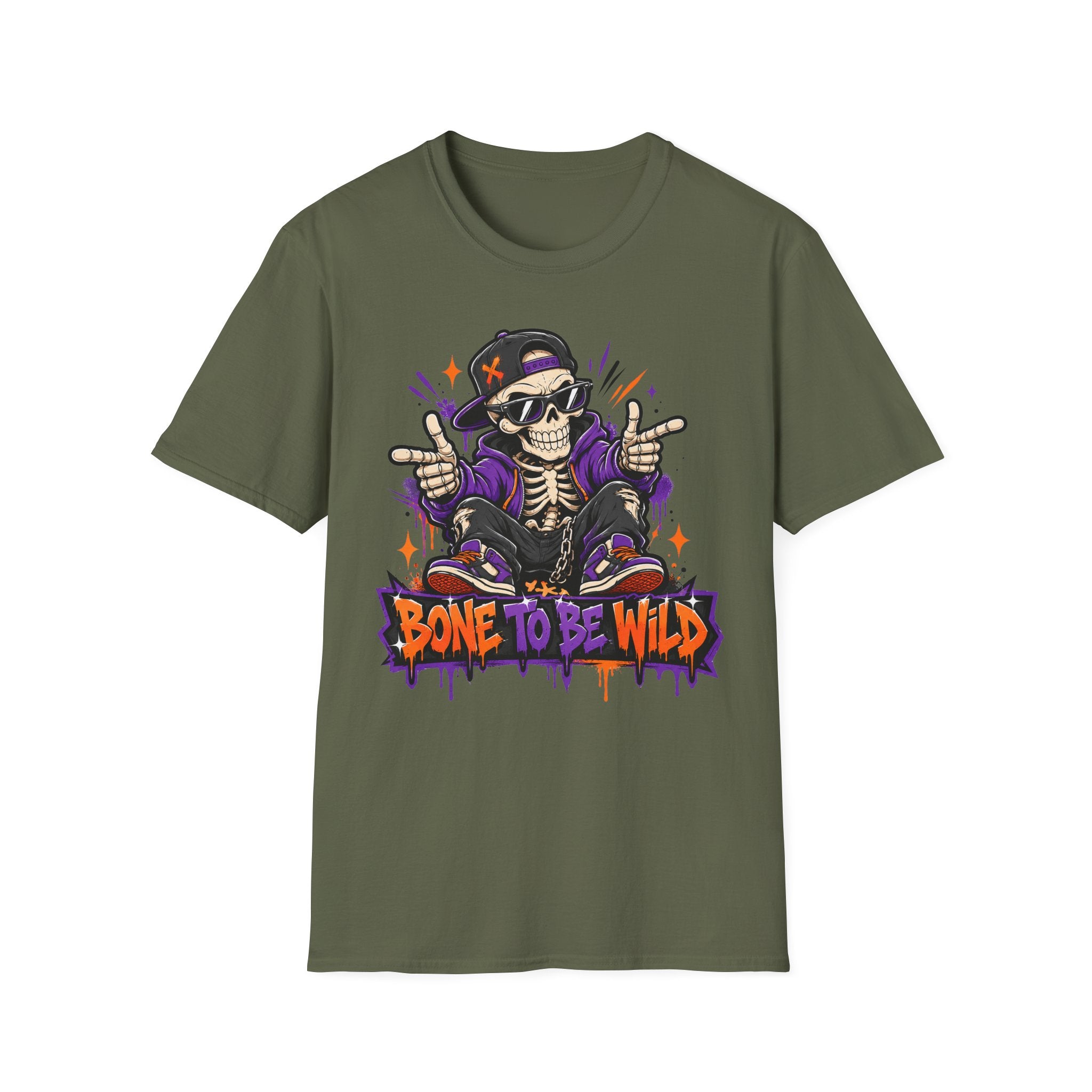 Bone To Be Wild Skeleton DJ T-Shirt | Halloween Skull Graphic Tee | Spooky Music Lover Shirt | Funny Skeleton Gift | Halloween Tee