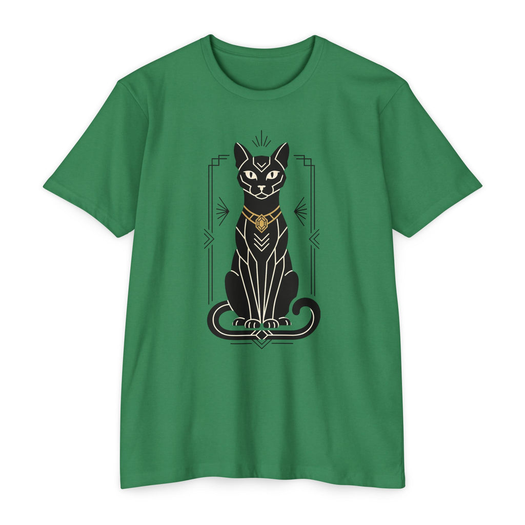Black Cat T-Shirt Art Deco Egyptian Cat Illustration Graphic Tee Cat Lover Gift Mystic Unisex