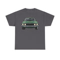 Green Classic Muscle Car T-Shirt | Vintage Mustang Front Back Illustration
