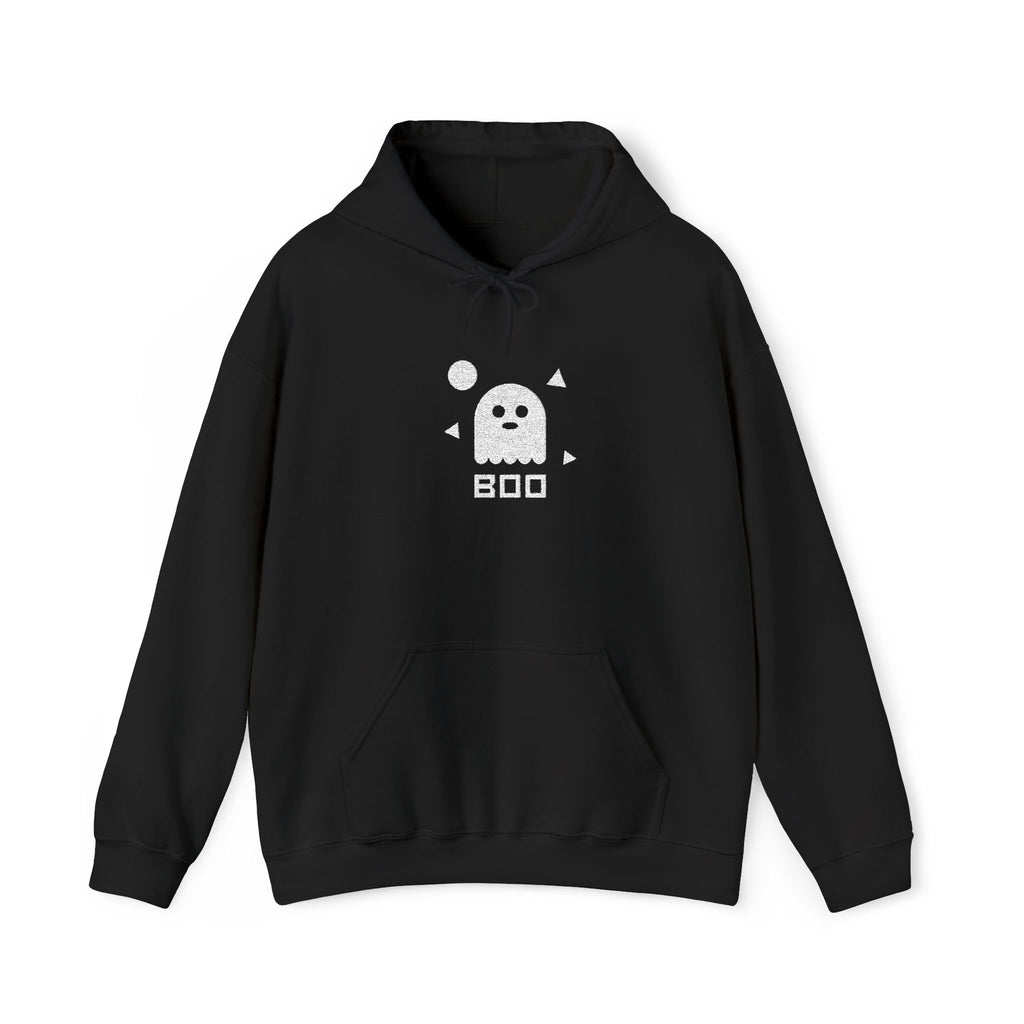 Pixel Ghost Hoodie | Cute Retro 8-Bit Boo Ghost Sweatshirt, Unisex Gamer Halloween Gift Pullover