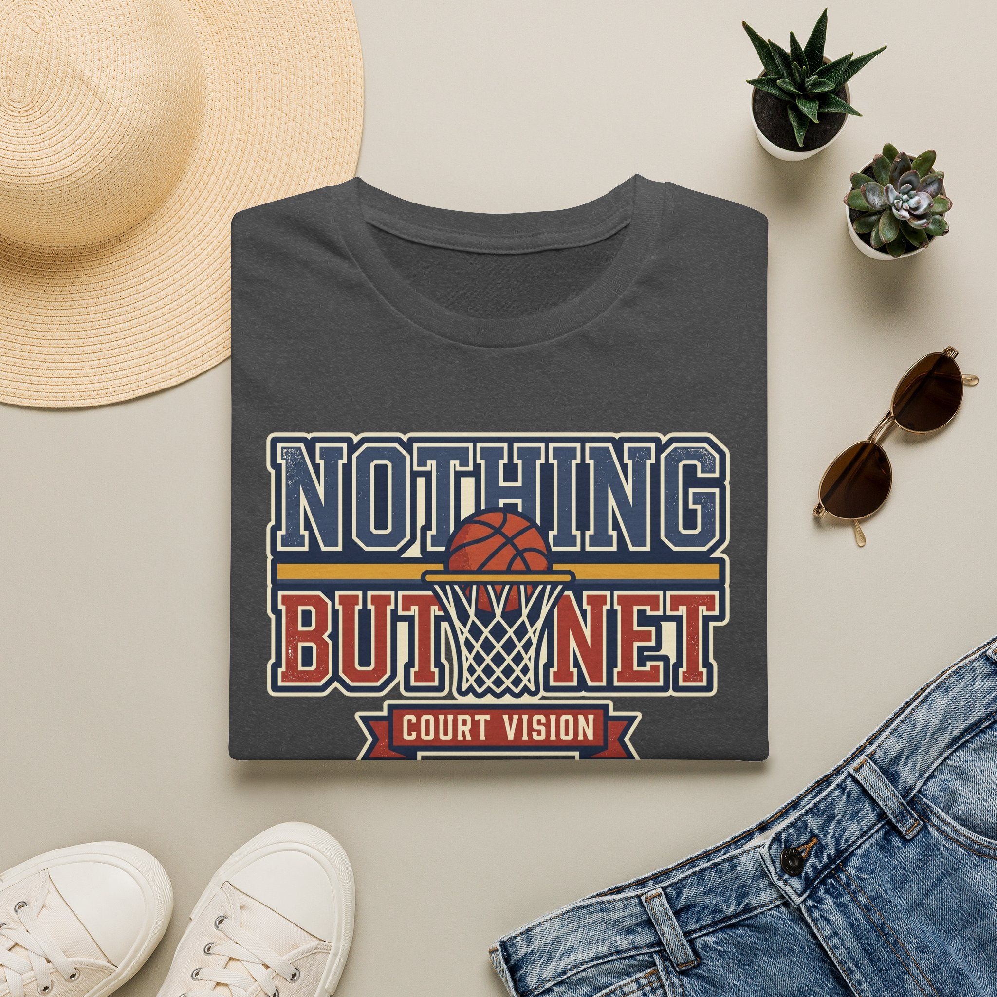 Basketball T-Shirt | Retro Hoops Court Vision Graphic Tee