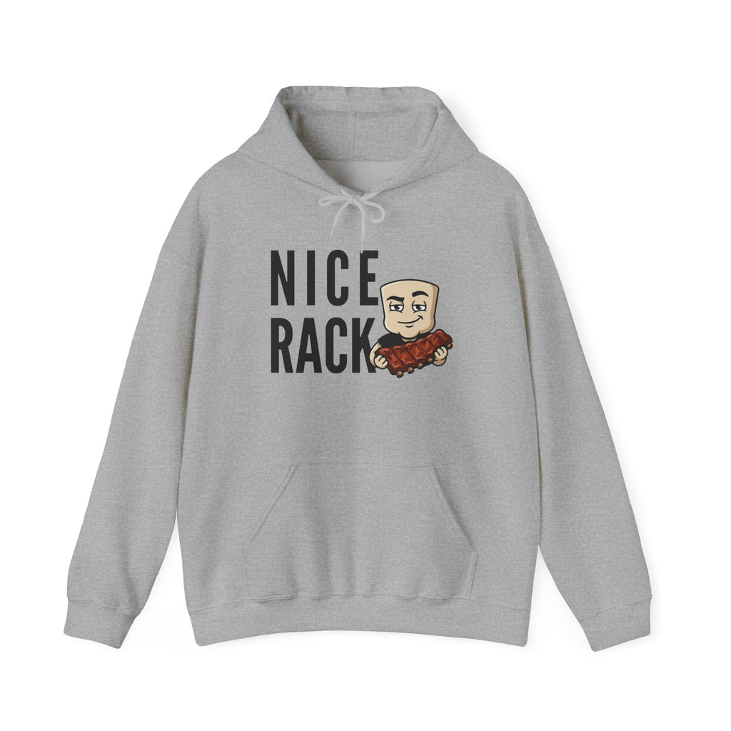 Nice Rack Hoodie | Funny BBQ Rib Graphic Adult Humor Naughty Novelty Sweatshirt Gift
