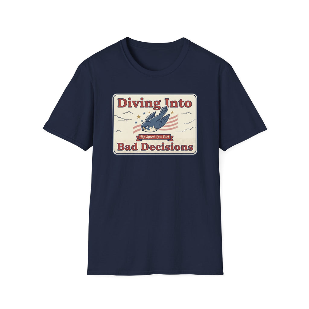 Diving Into Bad Decisions T-Shirt | Retro Shark Graphic