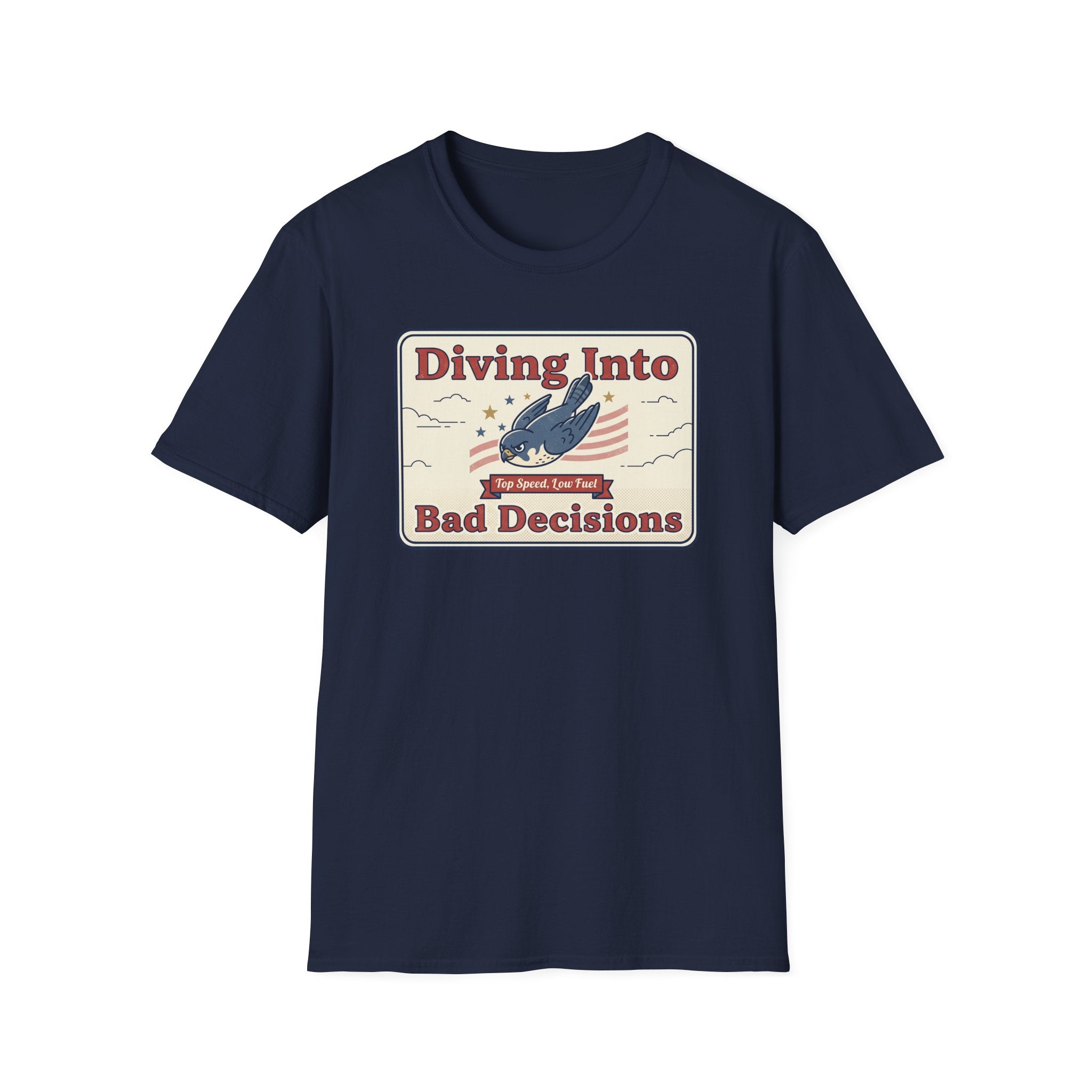Diving Into Bad Decisions T-Shirt | Retro Shark Graphic