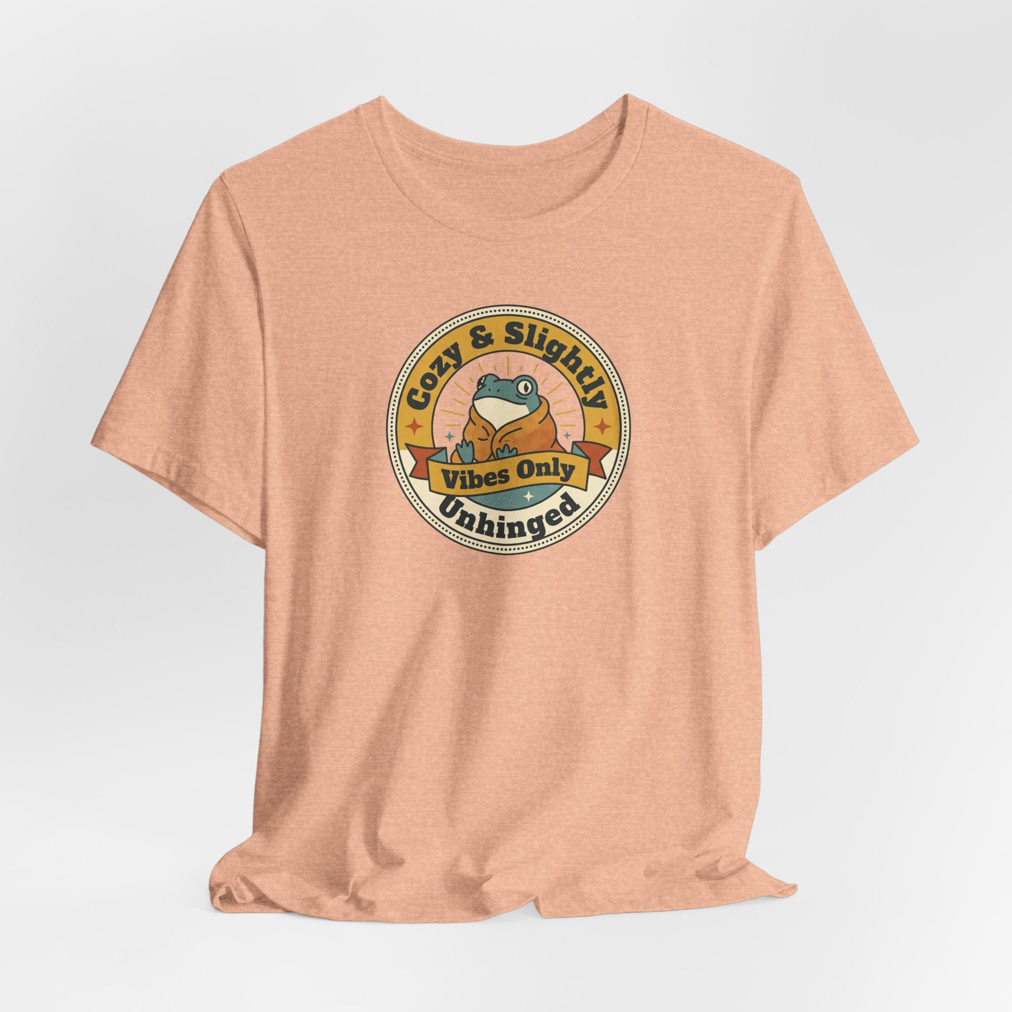 Cozy & Slightly Unhinged Vibes Only T-Shirt | Retro Sloth Graphic Tee
