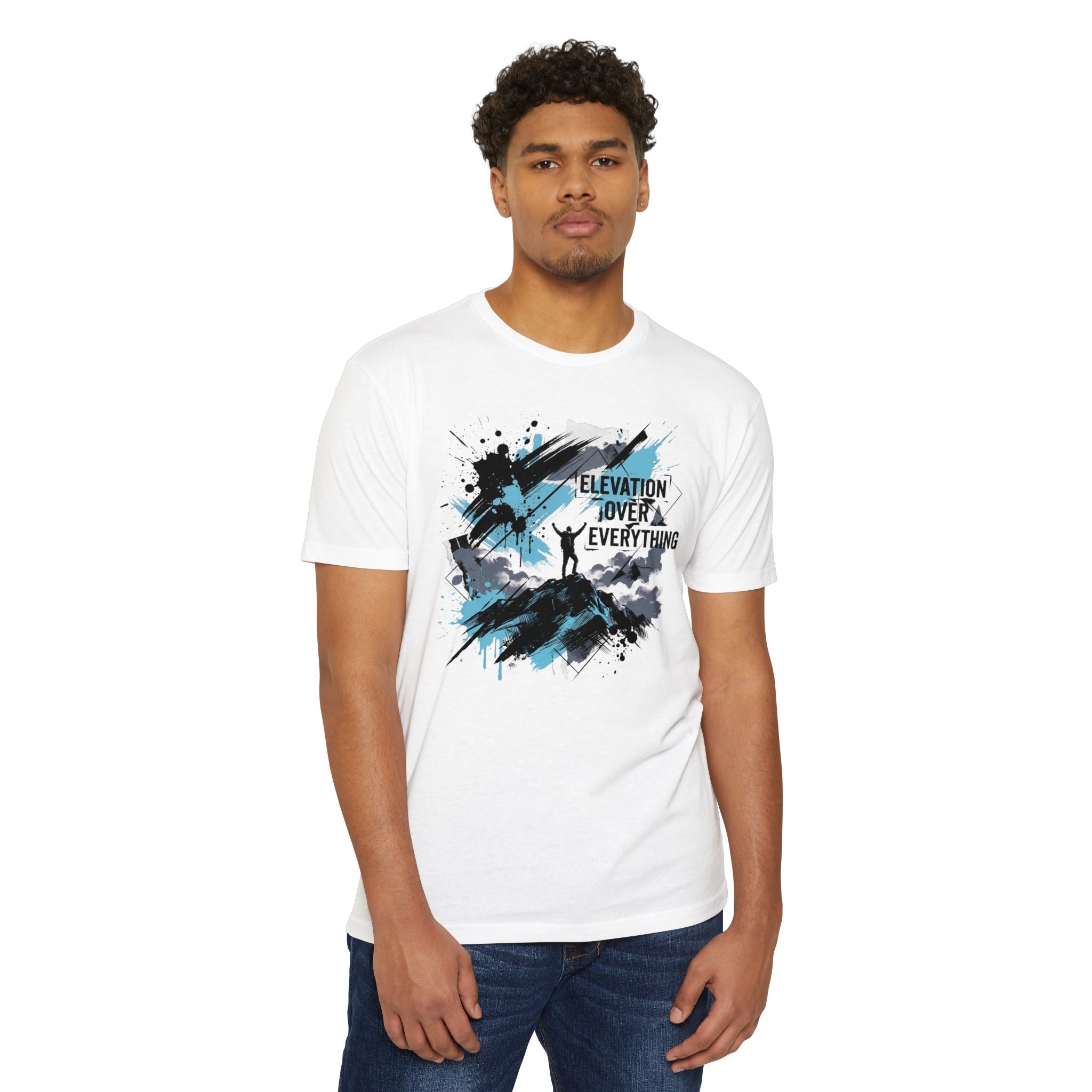 Mountain T-Shirt Elevation Over Everything Silhouette Graphic Tee Hiking Gift Outdoor Adventure Unisex