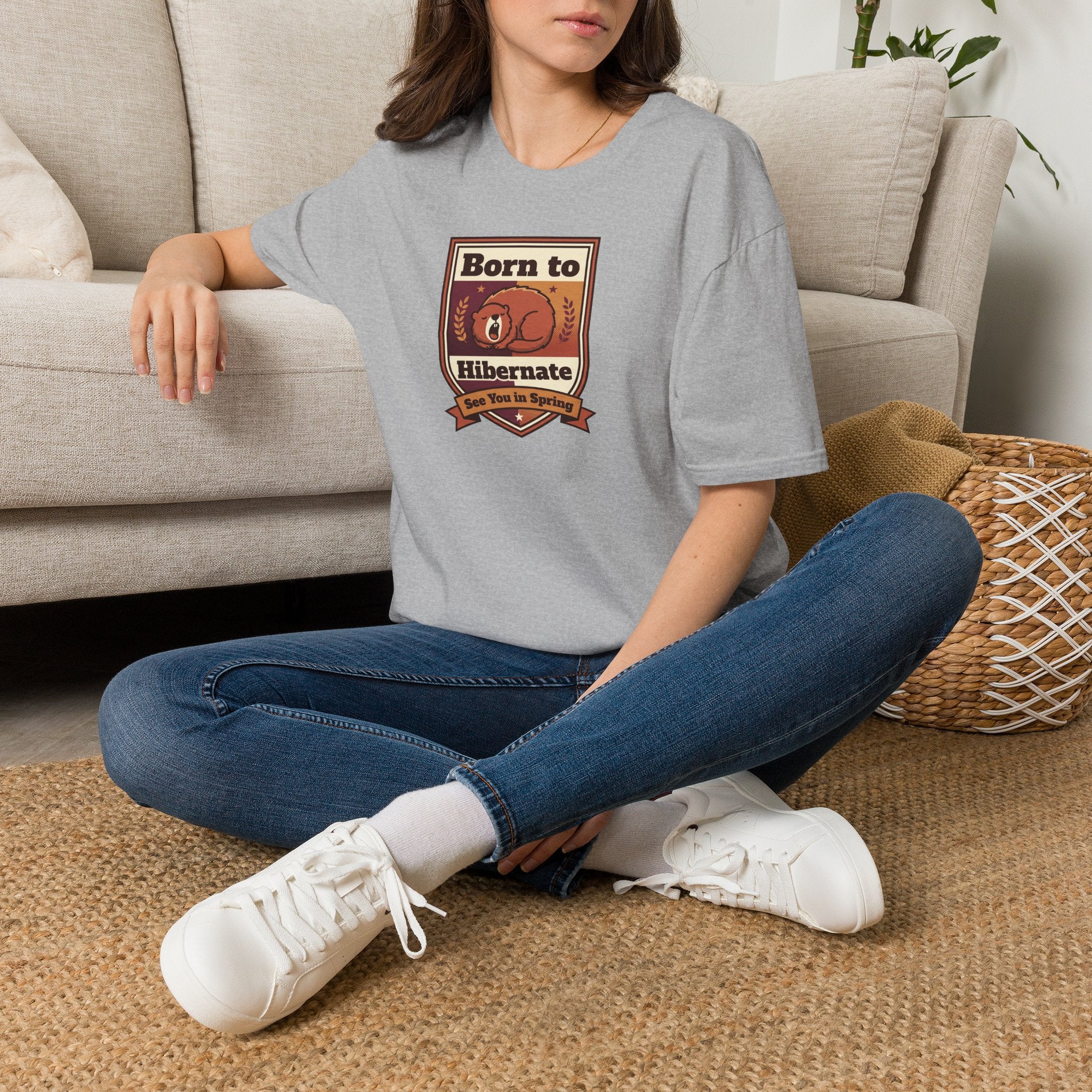 Born to Hibernate Bear graphic tee | T-Shirt, Cozy Winter Design