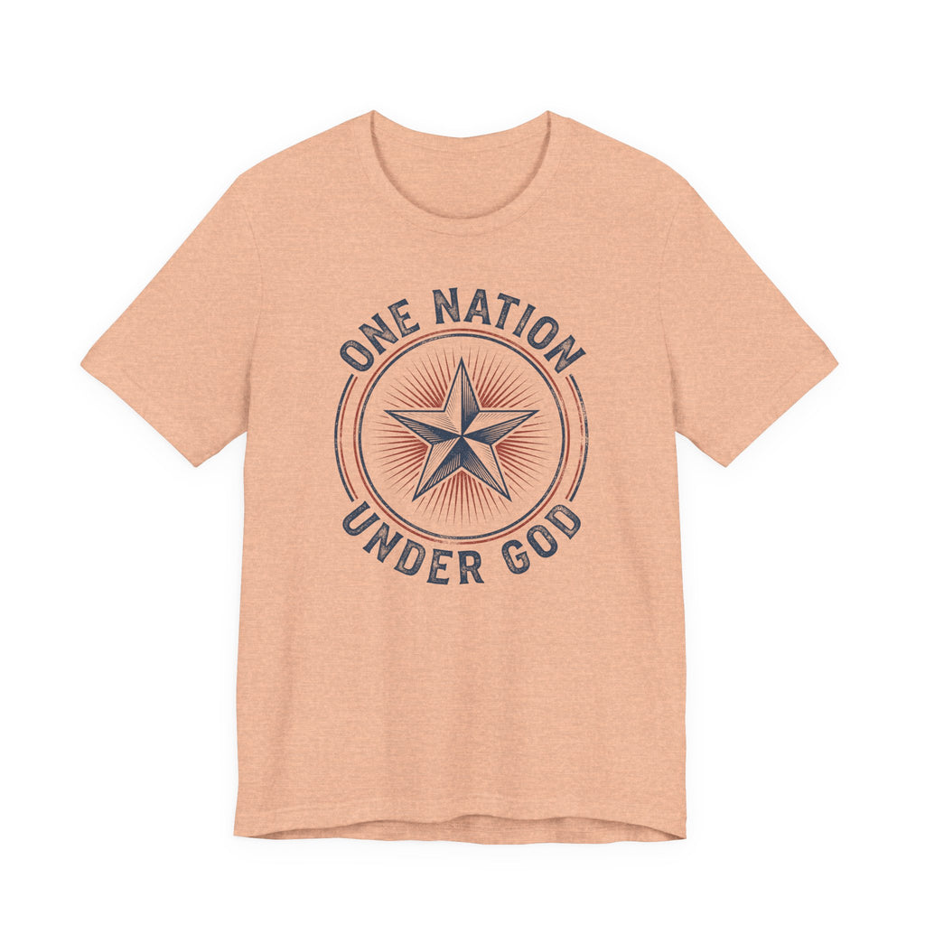 One Nation Under God T-Shirt | Patriotic Christian Faith Americana Star Graphic Tee