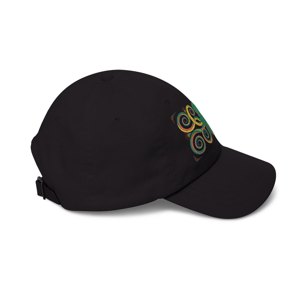 Octopus Swirl Dad Cap — Nautical Green & Gold Embroidered Baseball Hat