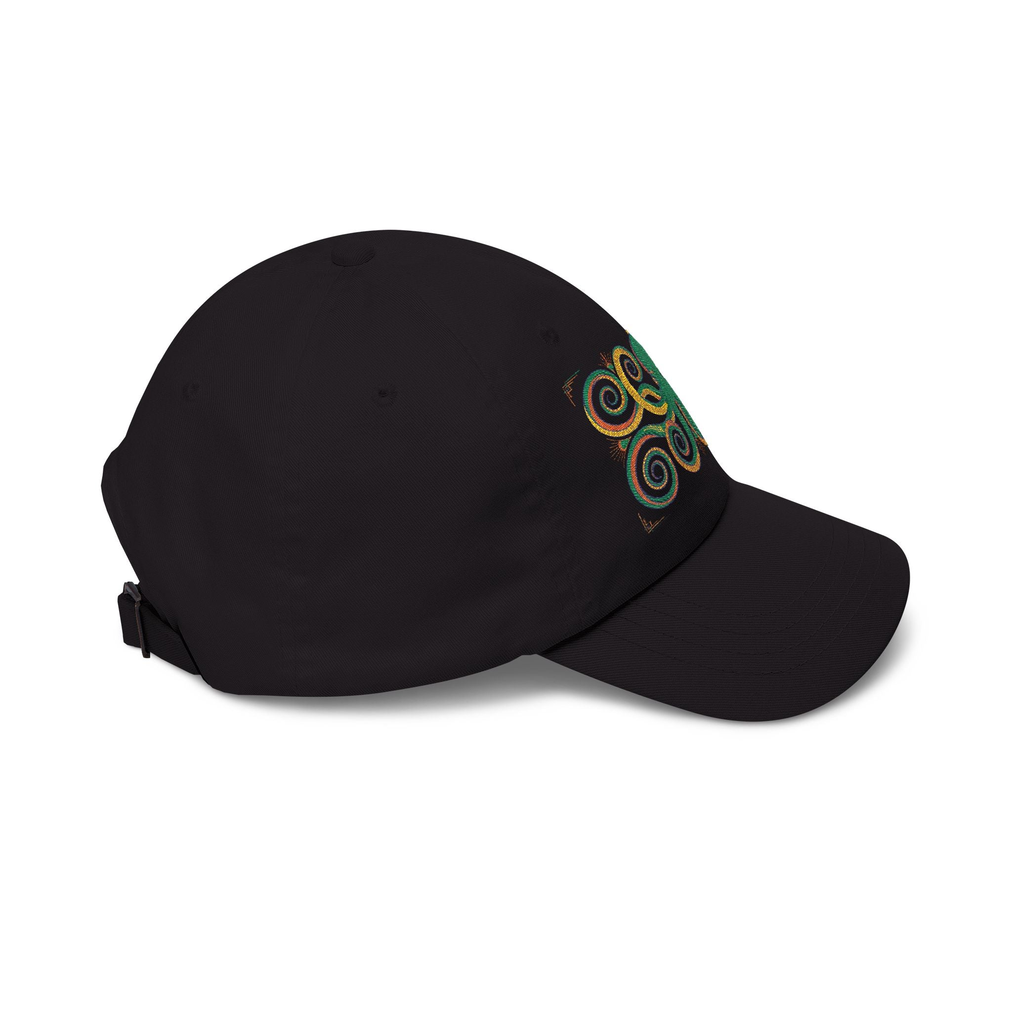 Octopus Swirl Dad Cap — Nautical Green & Gold Embroidered Baseball Hat