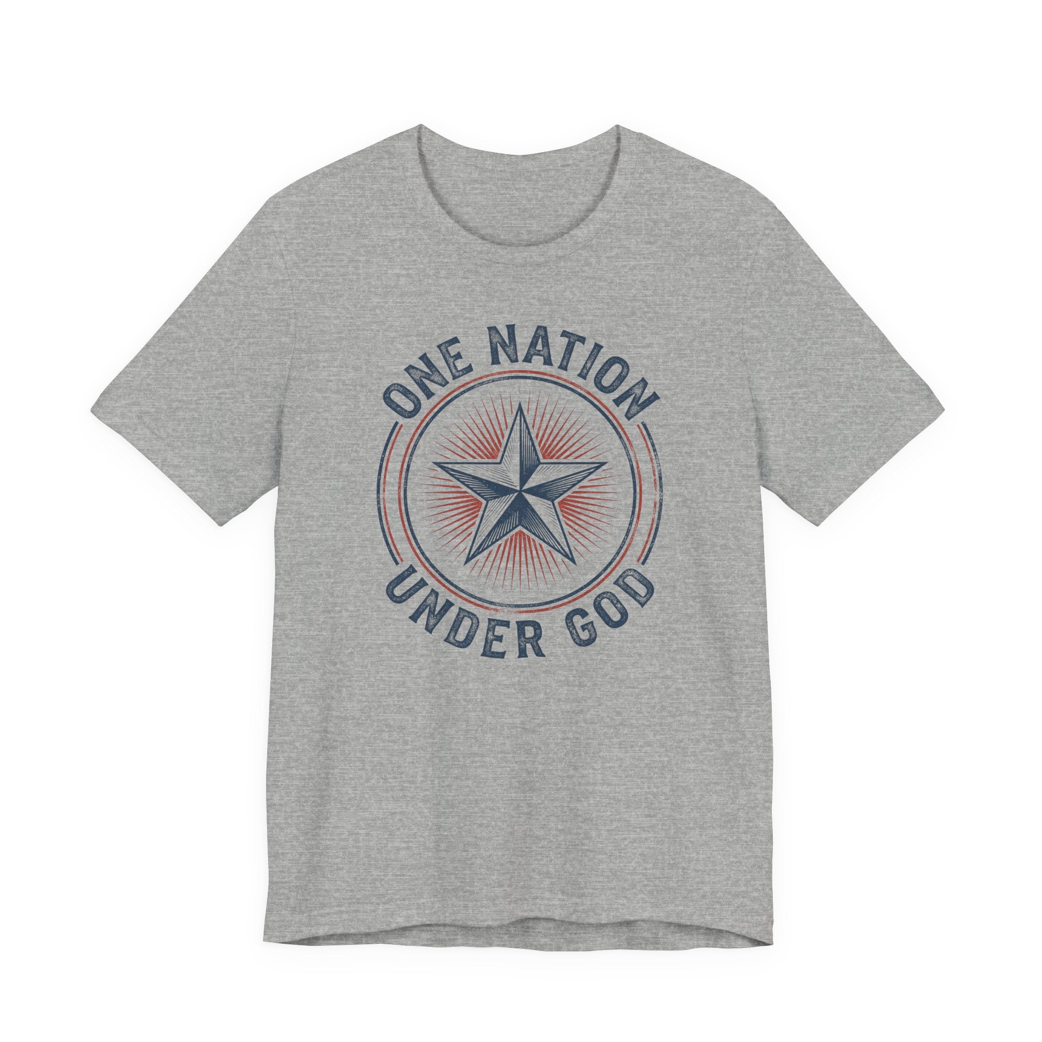 One Nation Under God T-Shirt | Patriotic Christian Faith Americana Star Graphic Tee
