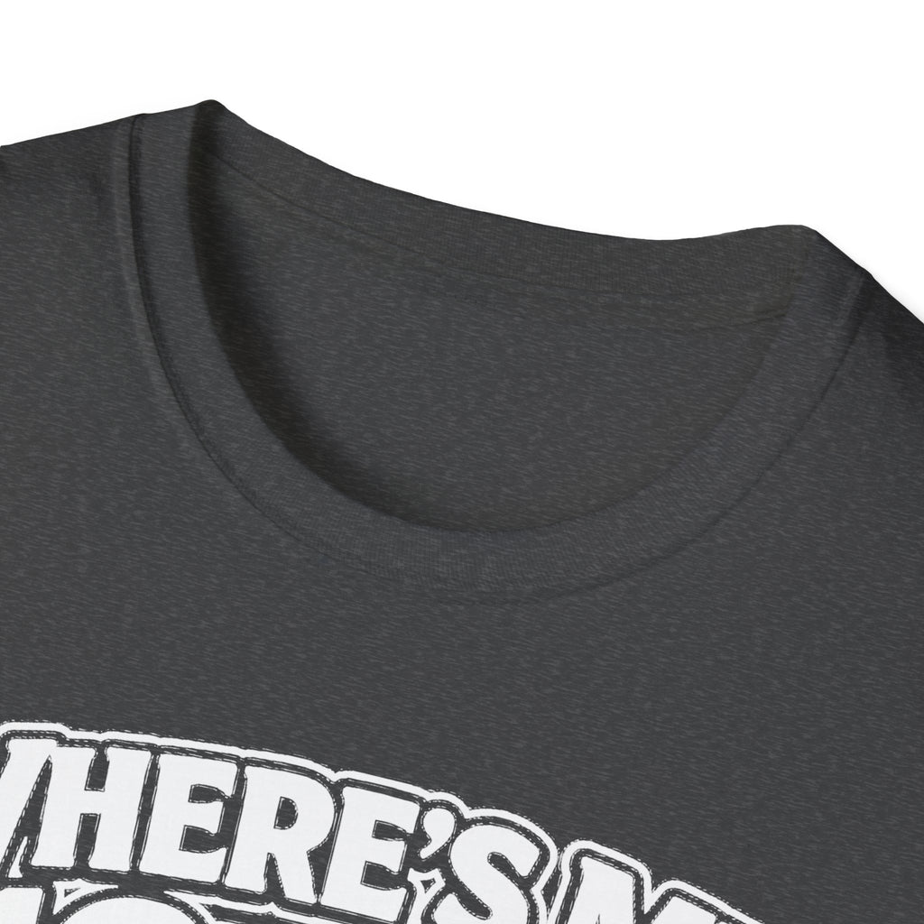 Dark heather T-shirt close-up of “WHERE’S MY 10MM” graphic