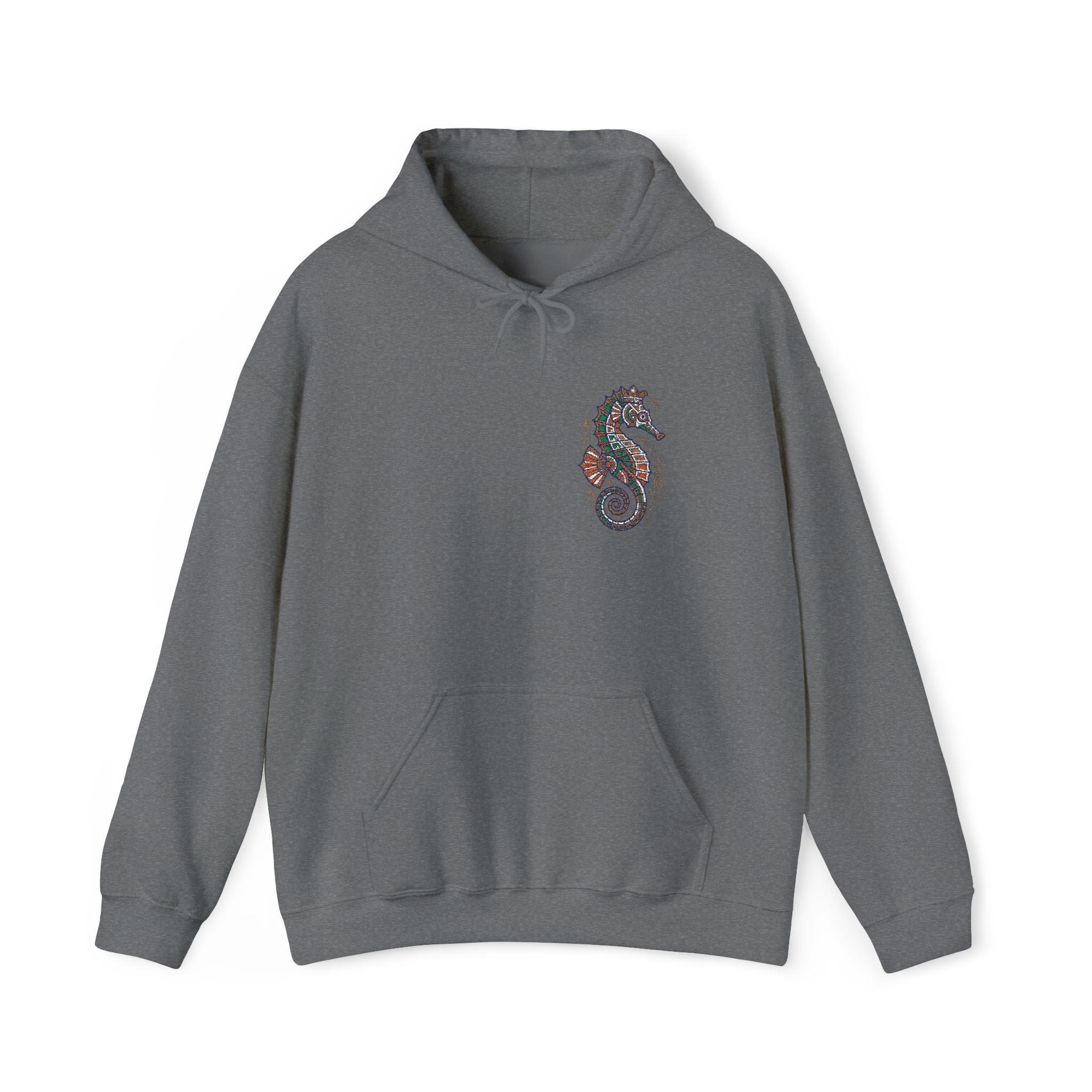 Floral Seahorse Hoodie | Botanical Ocean Art Sweatshirt, Unisex Sea Life Gift, Nautical Nature Pullover