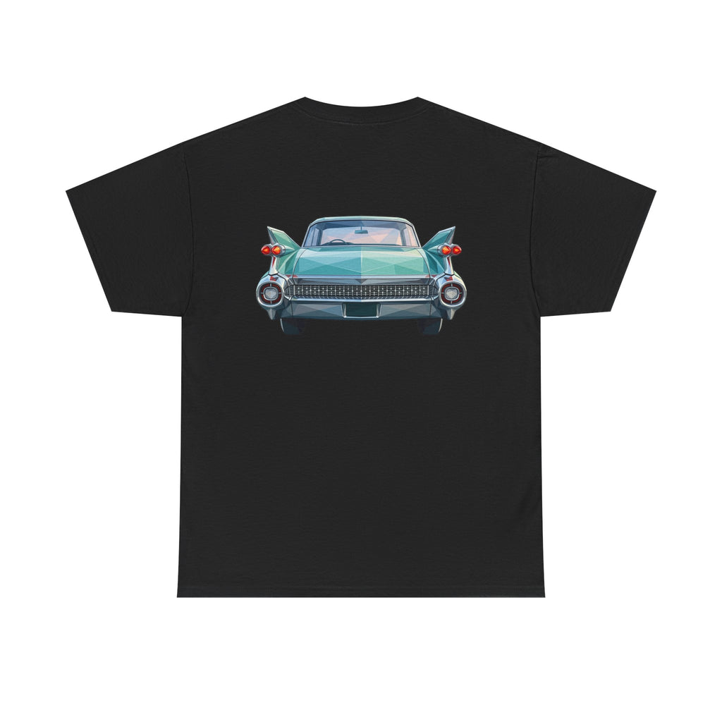 Classic Luxury Cruiser Car Tee | Big Fins Front & Rear Car Illustration