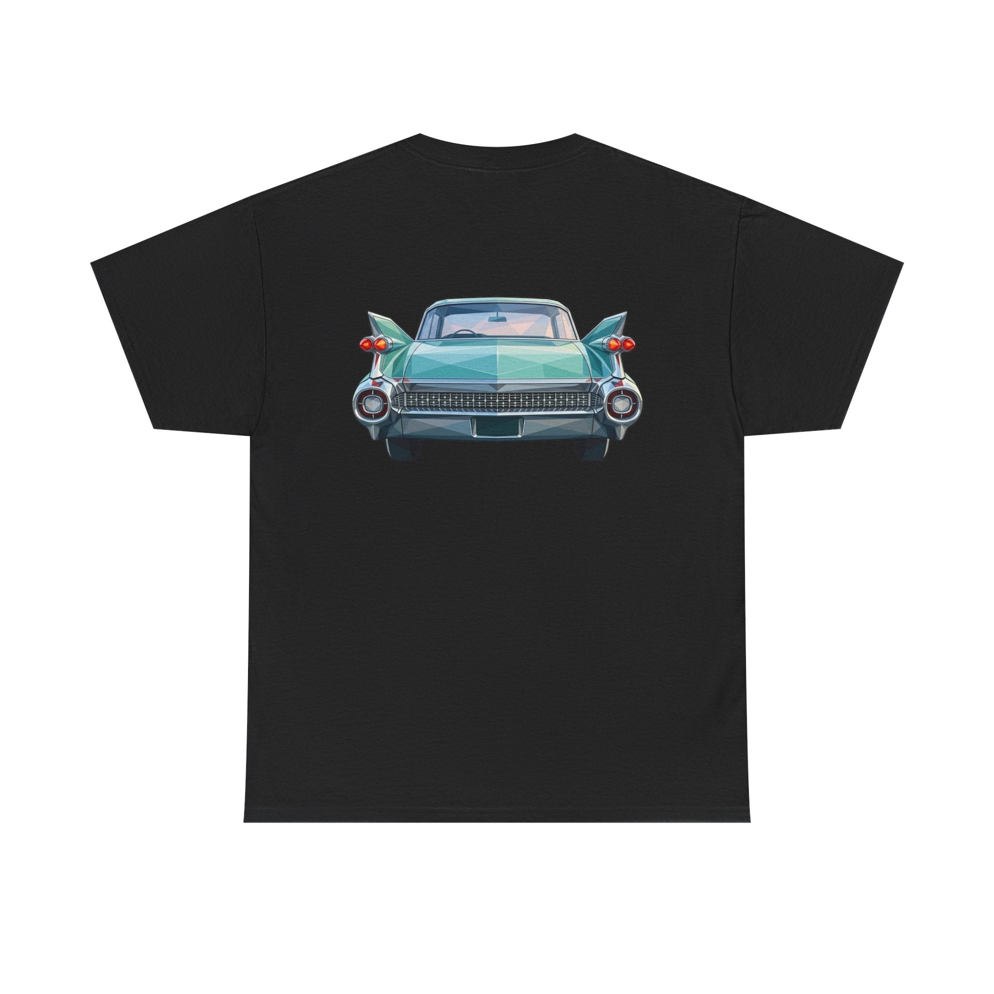Classic Luxury Cruiser Car Tee | Big Fins Front & Rear Car Illustration