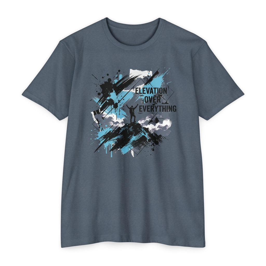 Mountain T-Shirt Elevation Over Everything Silhouette Graphic Tee Hiking Gift Outdoor Adventure Unisex