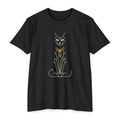 Black Cat T-Shirt Art Deco Egyptian Cat Illustration Graphic Tee Cat Lover Gift Mystic Unisex
