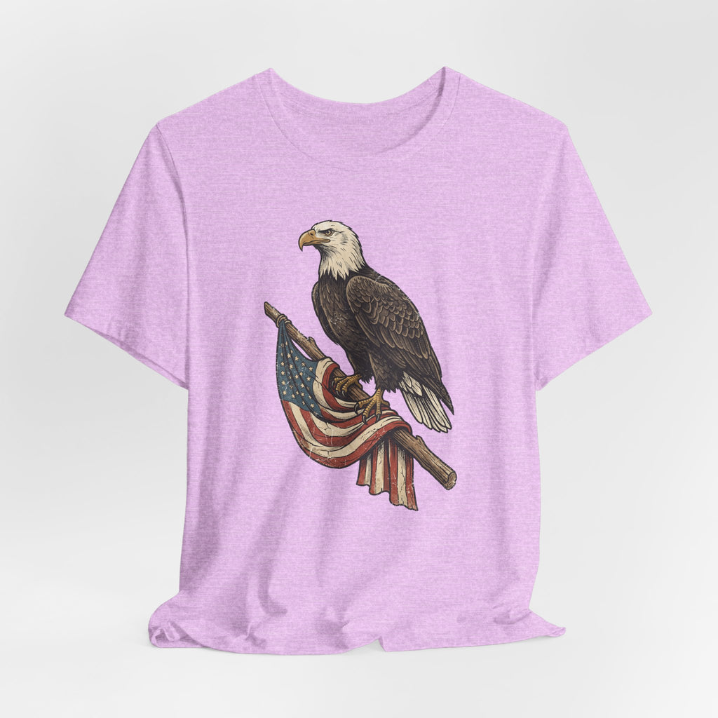 Bald Eagle American Flag T-Shirt | Patriotic USA Stars Stripes Vintage Eagle Graphic Tee Gift