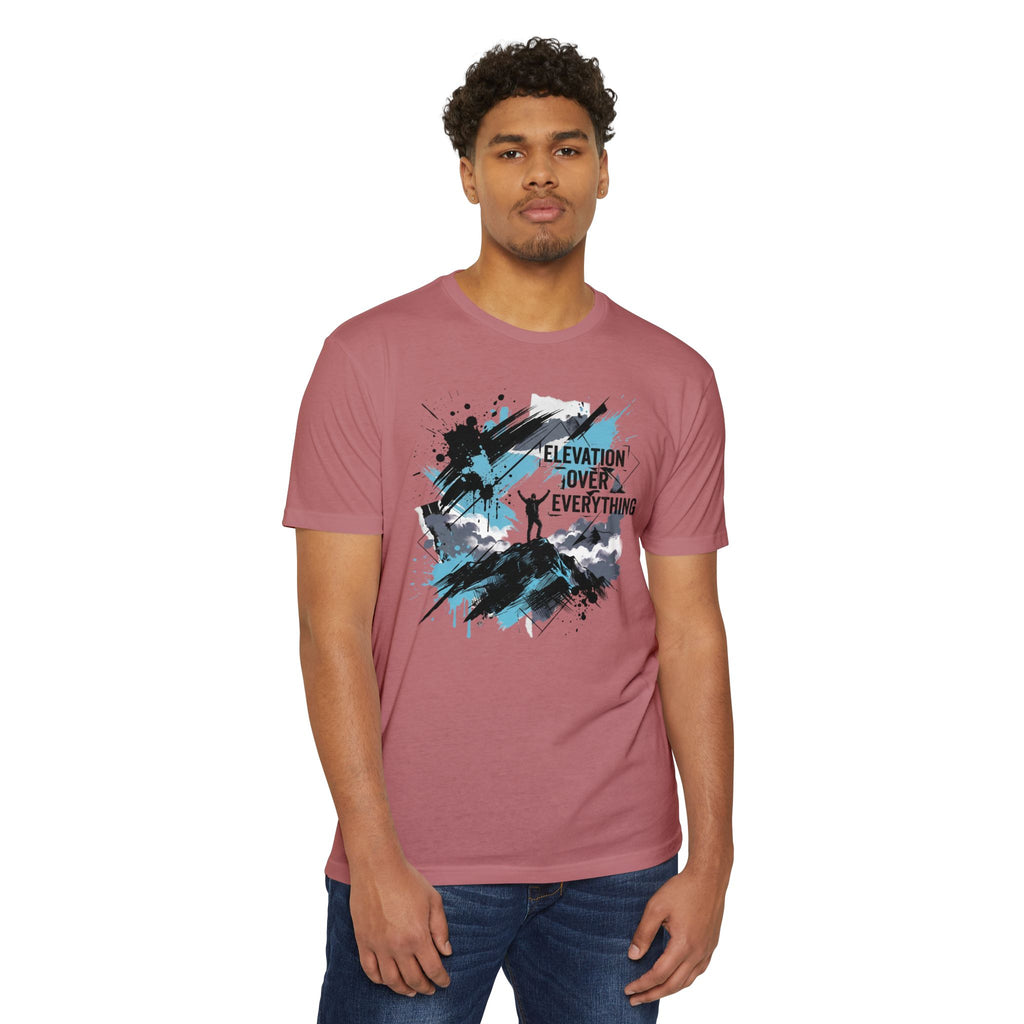 Mountain T-Shirt Elevation Over Everything Silhouette Graphic Tee Hiking Gift Outdoor Adventure Unisex