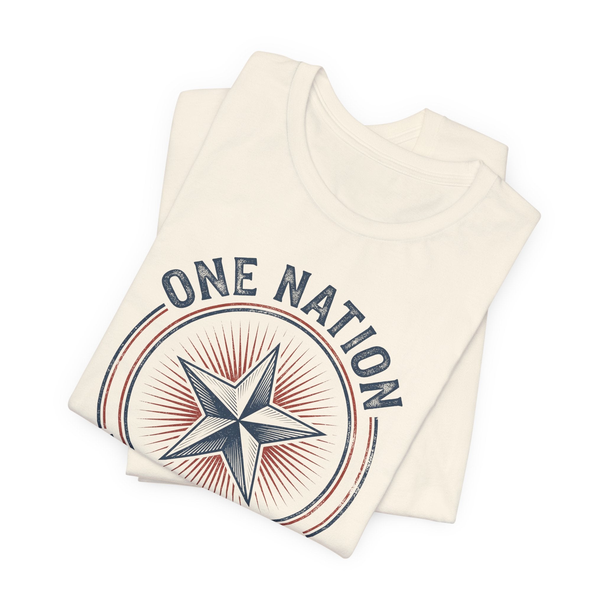 One Nation Under God T-Shirt | Patriotic Christian Faith Americana Star Graphic Tee