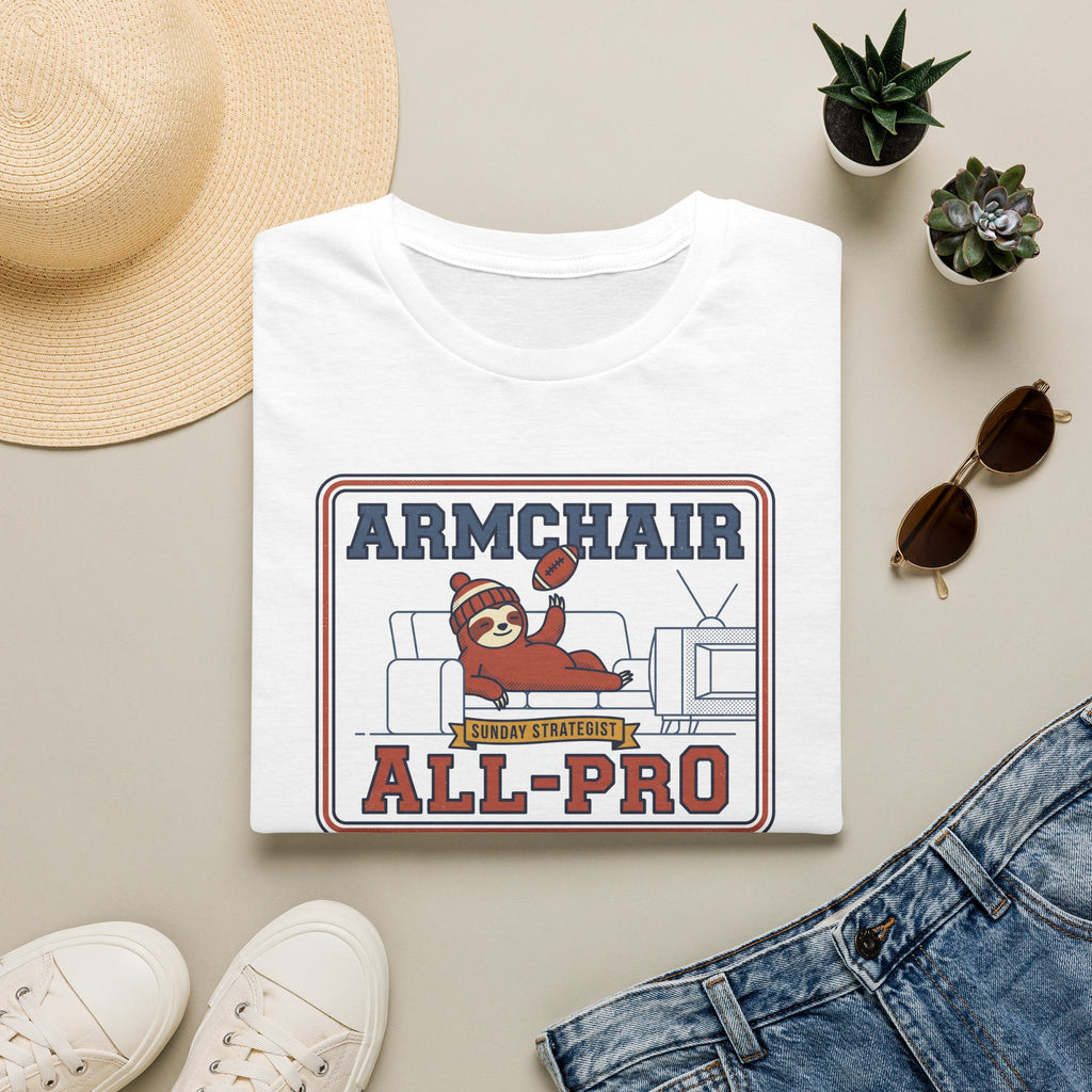 Funny Sloth Football T-Shirt | Lazy Game Day Couch Fan Tee