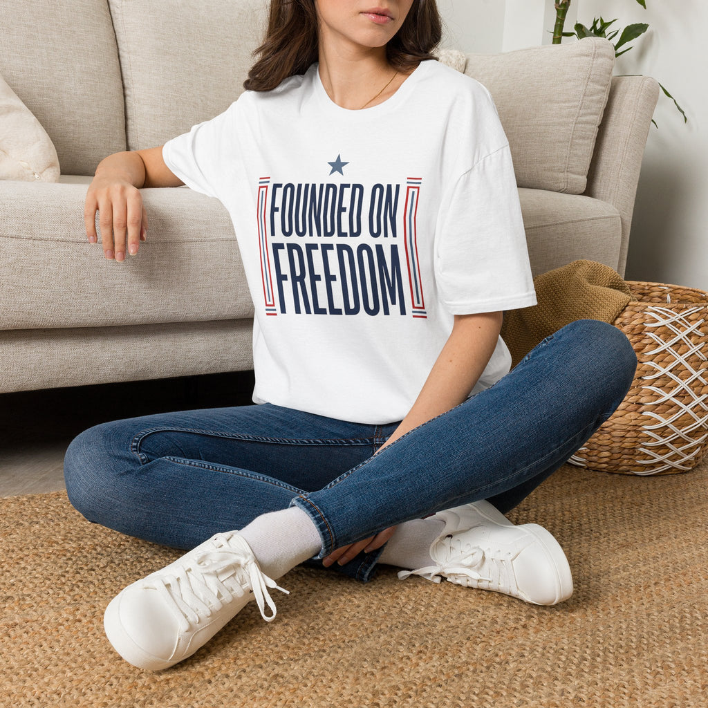 Founded on Freedom T-Shirt | Patriotic USA Shirt, 4th of July Gift, America Pride Tee, Unisex Patriotic Flag Graphic Tee