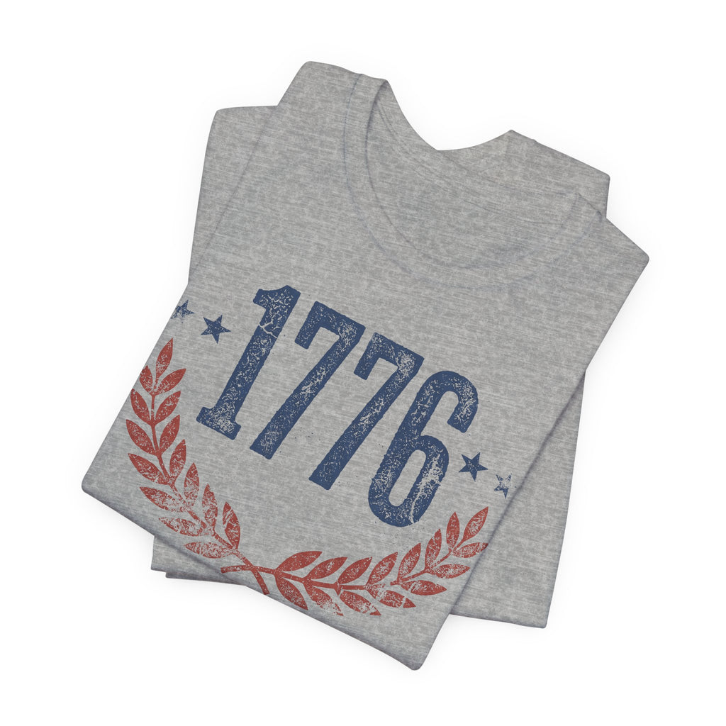 1776 Laurel Wreath T-Shirt | Patriotic American Revolution History Independence Day Graphic Tee