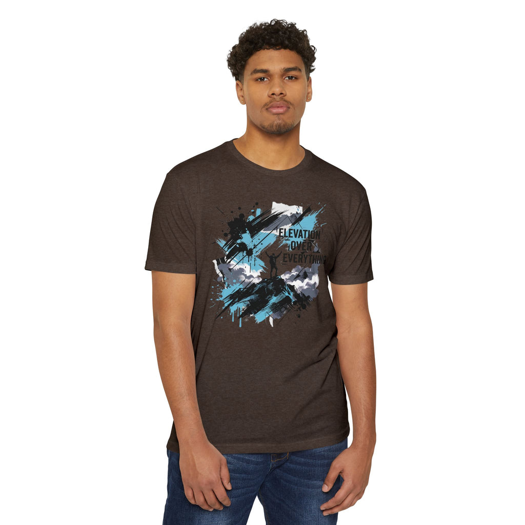 Mountain T-Shirt Elevation Over Everything Silhouette Graphic Tee Hiking Gift Outdoor Adventure Unisex