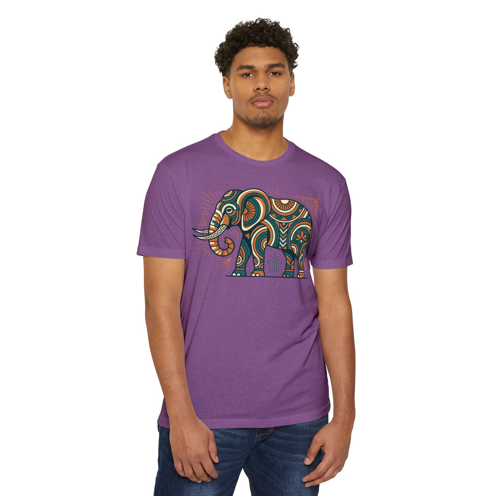 Elephant T-Shirt Boho Tribal Paisley Pattern Graphic Tee Elephant Lover Gift Nature Art Tee
