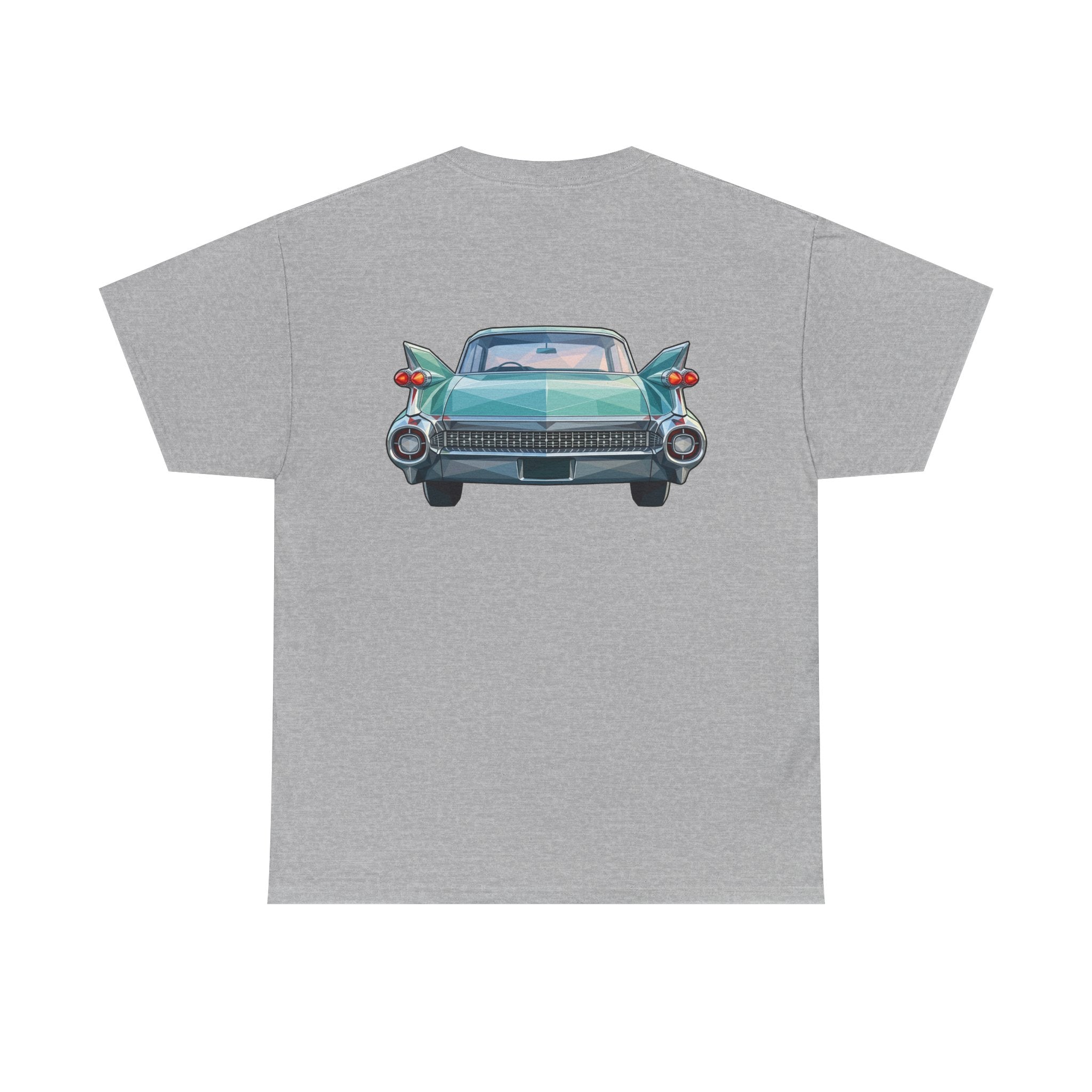 Classic Luxury Cruiser Car Tee | Big Fins Front & Rear Car Illustration