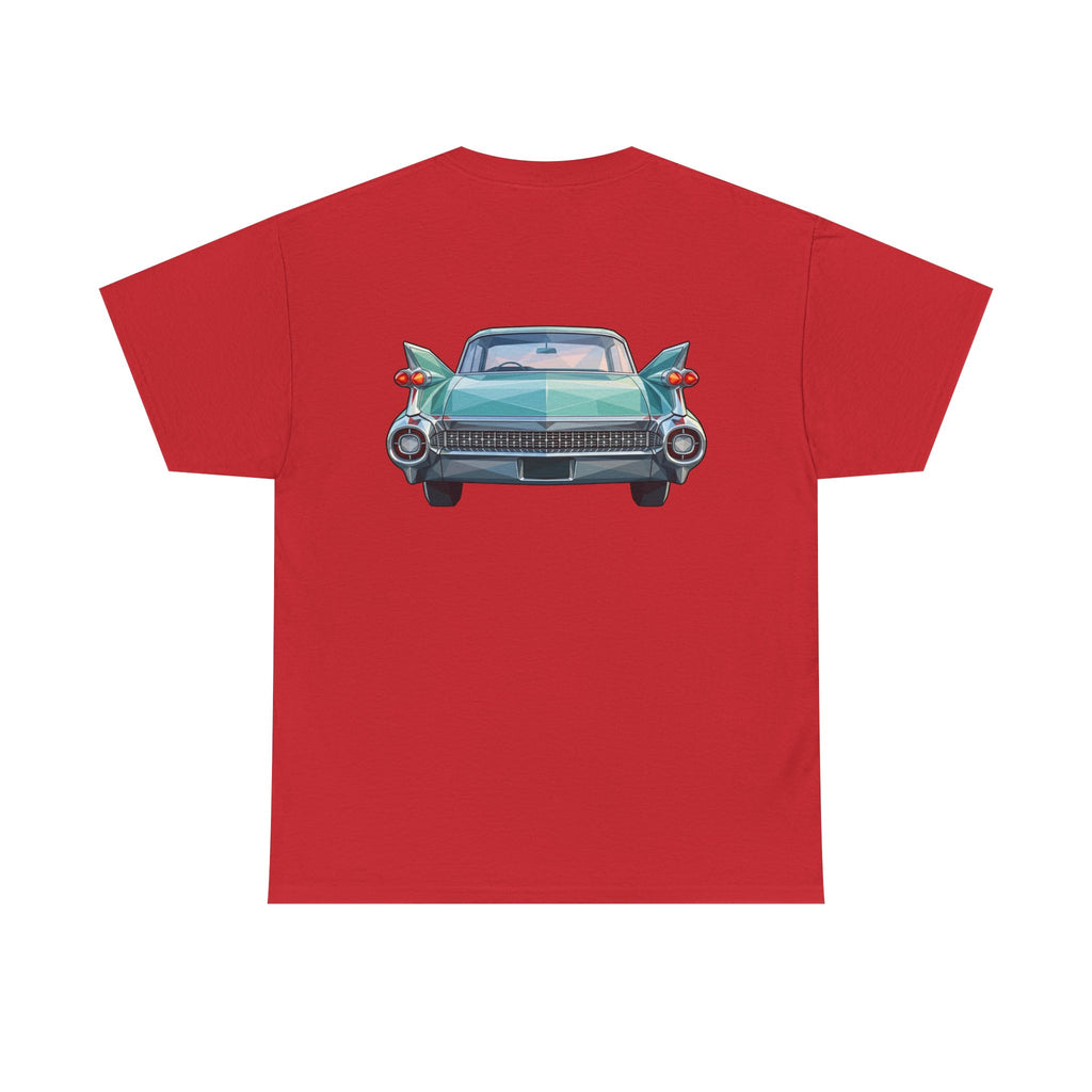 Classic Luxury Cruiser Car Tee | Big Fins Front & Rear Car Illustration