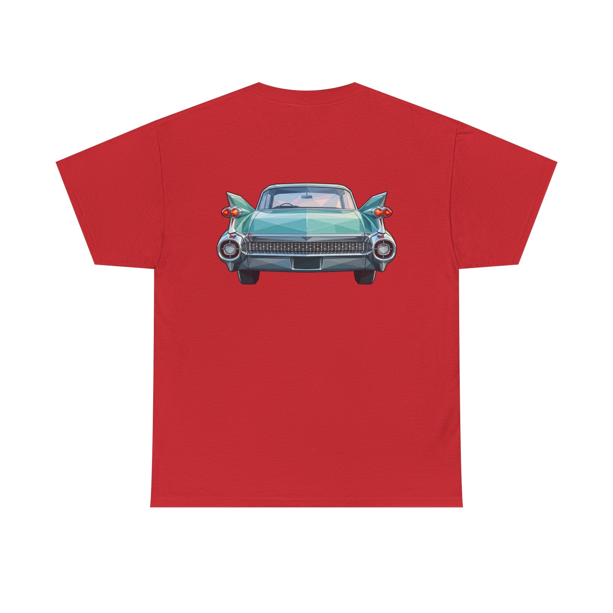 Classic Luxury Cruiser Car Tee | Big Fins Front & Rear Car Illustration