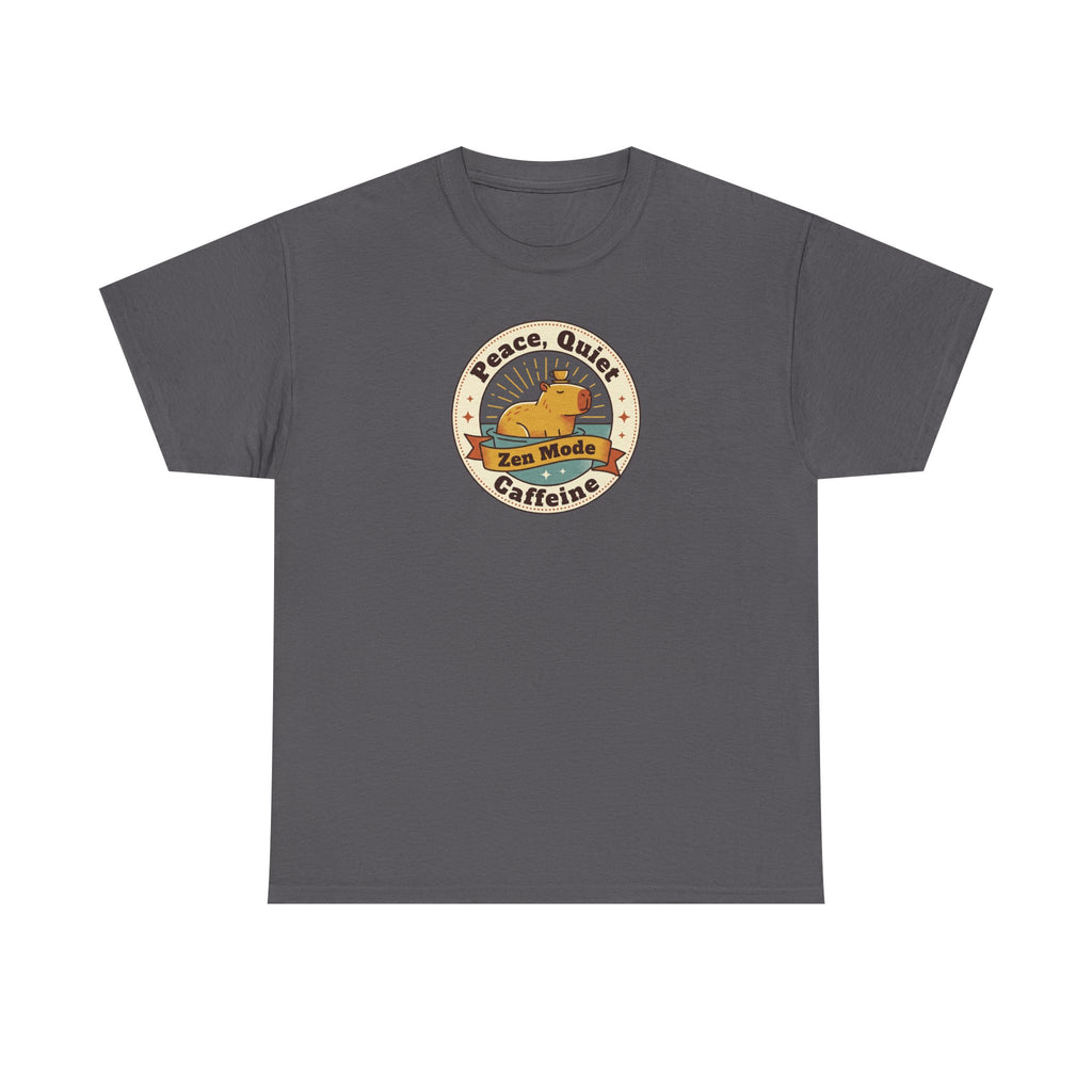 Peace Quiet Caffeine T-Shirt | Funny Zen Mode Capybara Graphic Tee