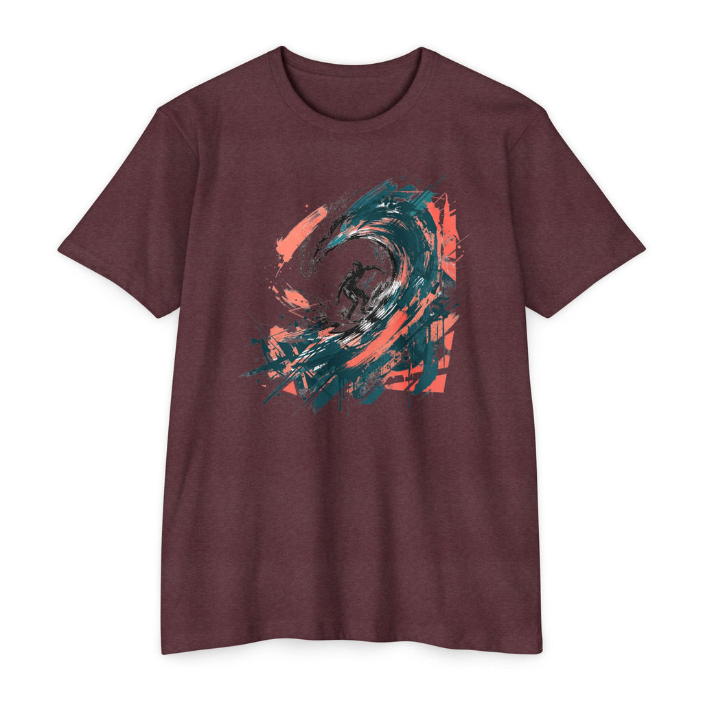 Surfer T-Shirt Wave Paintbrush Art Abstract Ocean Surf Graphic Tee Surfer Gift Beach Lover Unisex