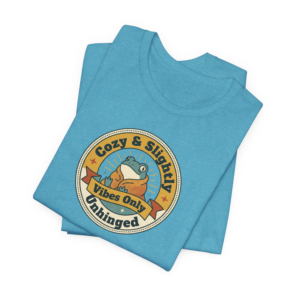 Cozy & Slightly Unhinged Vibes Only T-Shirt | Retro Sloth Graphic Tee