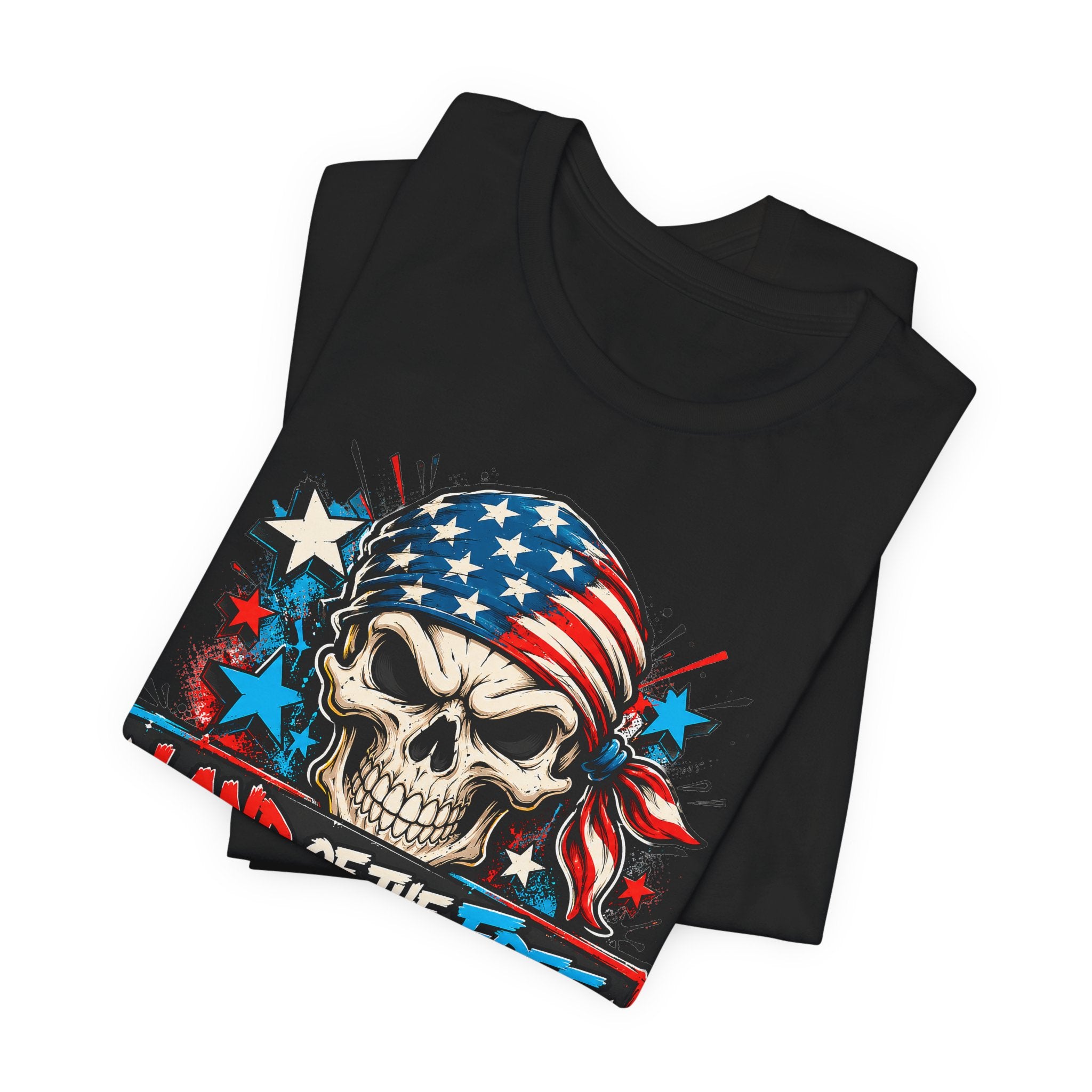 Land of the Free Skull T-Shirt | 4th of July American Flag Patriotic Graphic Tee