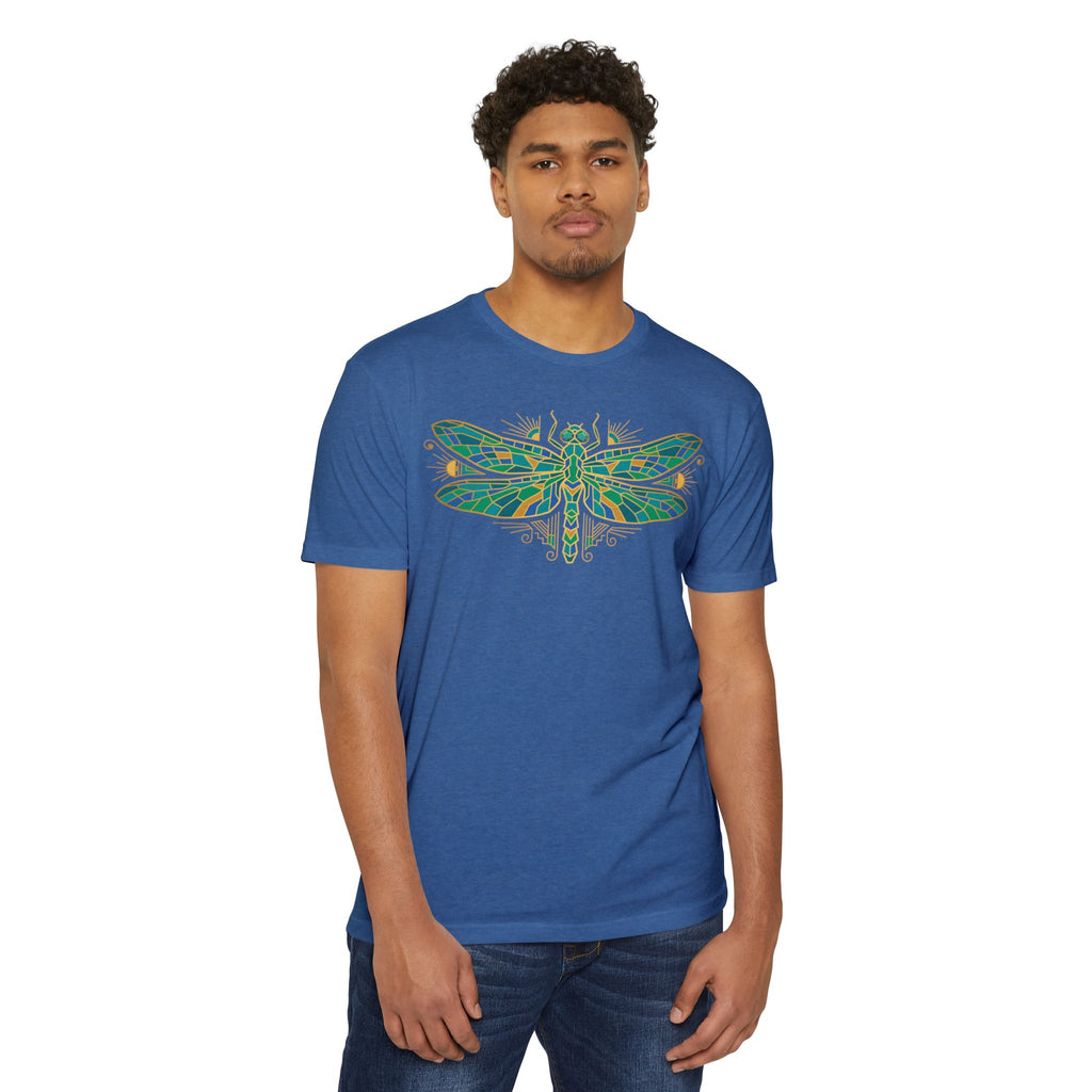 Dragonfly T-Shirt Green Mosaic Nature Insect Illustration Graphic Tee Dragonfly Lover Gift Unisex