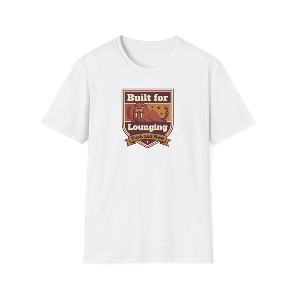Funny Walrus T-Shirt | Built for Lounging Cute Animal Graphic Tee | Lazy Day Humor Shirt Gift