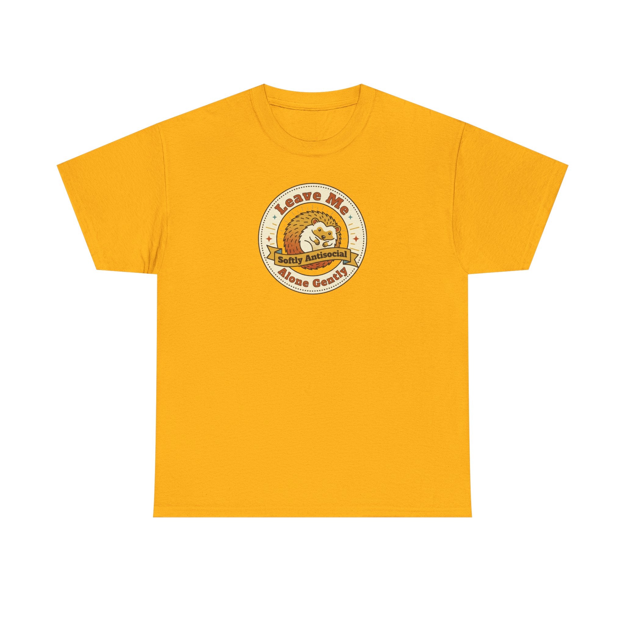 Leave Me Alone Softly Antisocial T-Shirt | Funny Introvert Hedgehog Graphic Tee
