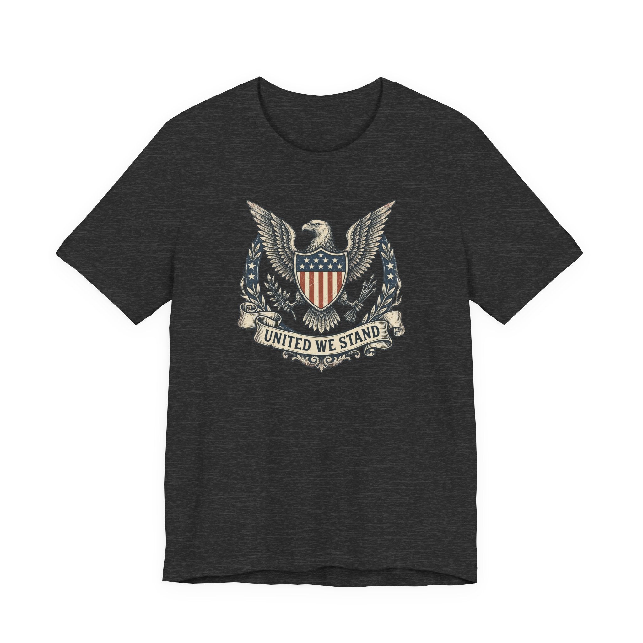 American Eagle Shield United We Stand T-Shirt | Patriotic USA Flag Crest Graphic Tee