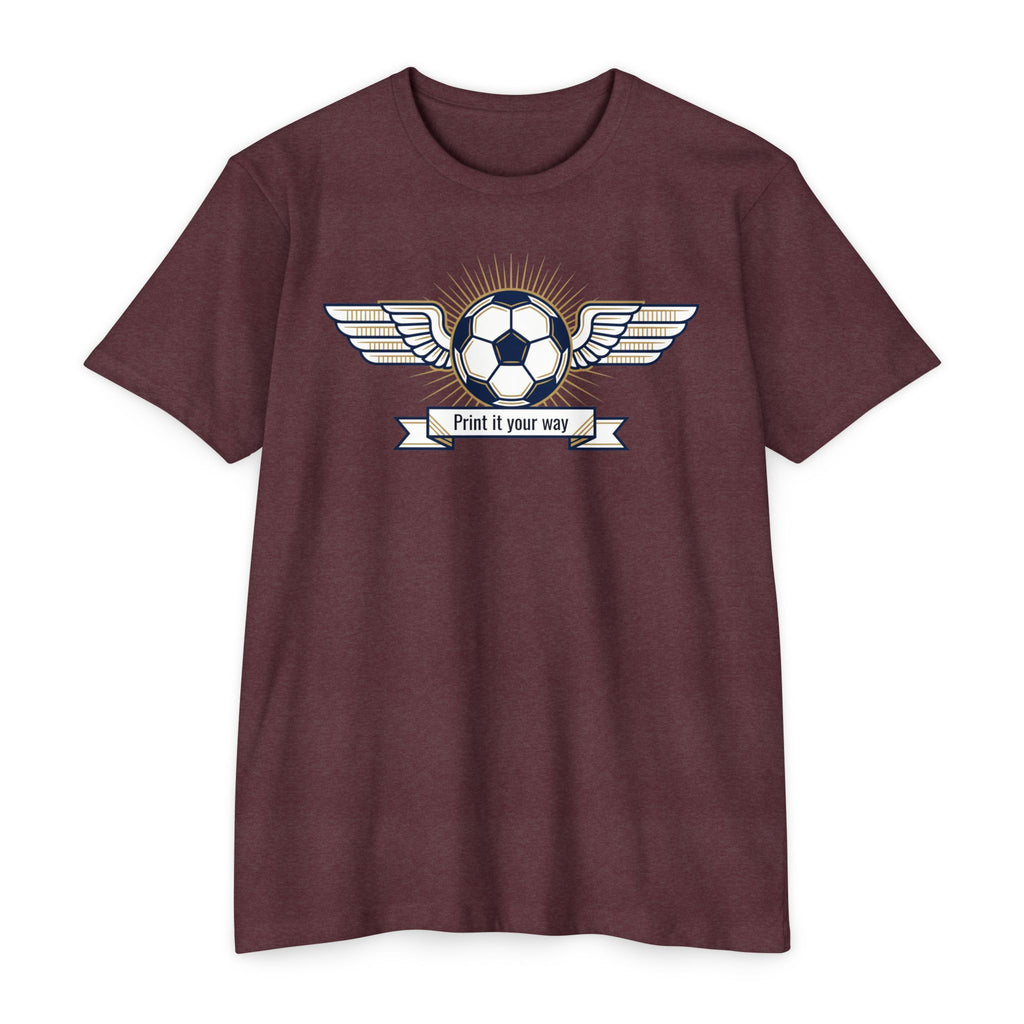 Custom Vintage Soccer T-Shirt Personalized Winged Soccer Emblem Tee Add Your Name or Team Soccer Gift