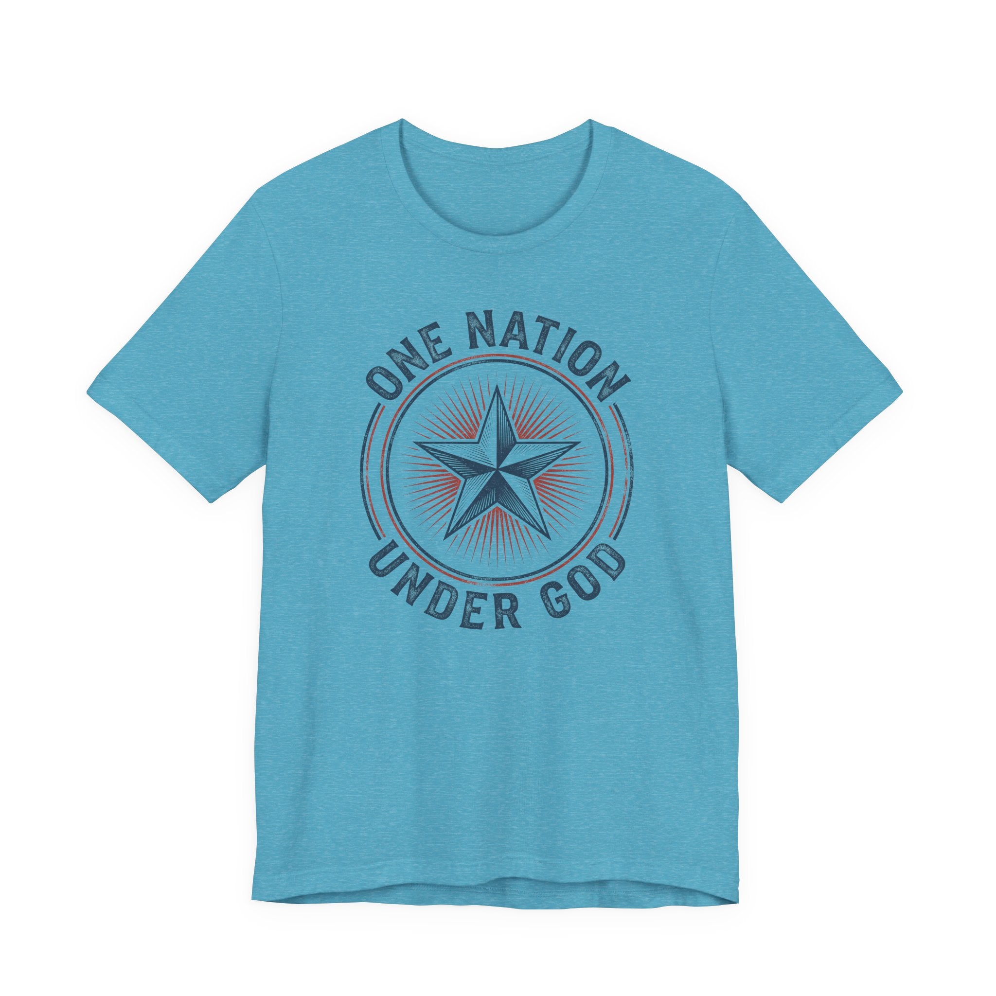 One Nation Under God T-Shirt | Patriotic Christian Faith Americana Star Graphic Tee