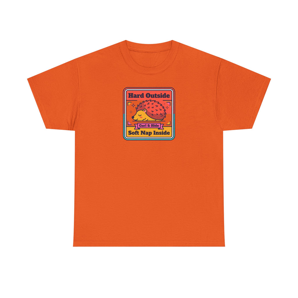 Hard Outside Soft Nap Inside T-Shirt | Funny Hedgehog Introvert Graphic Tee