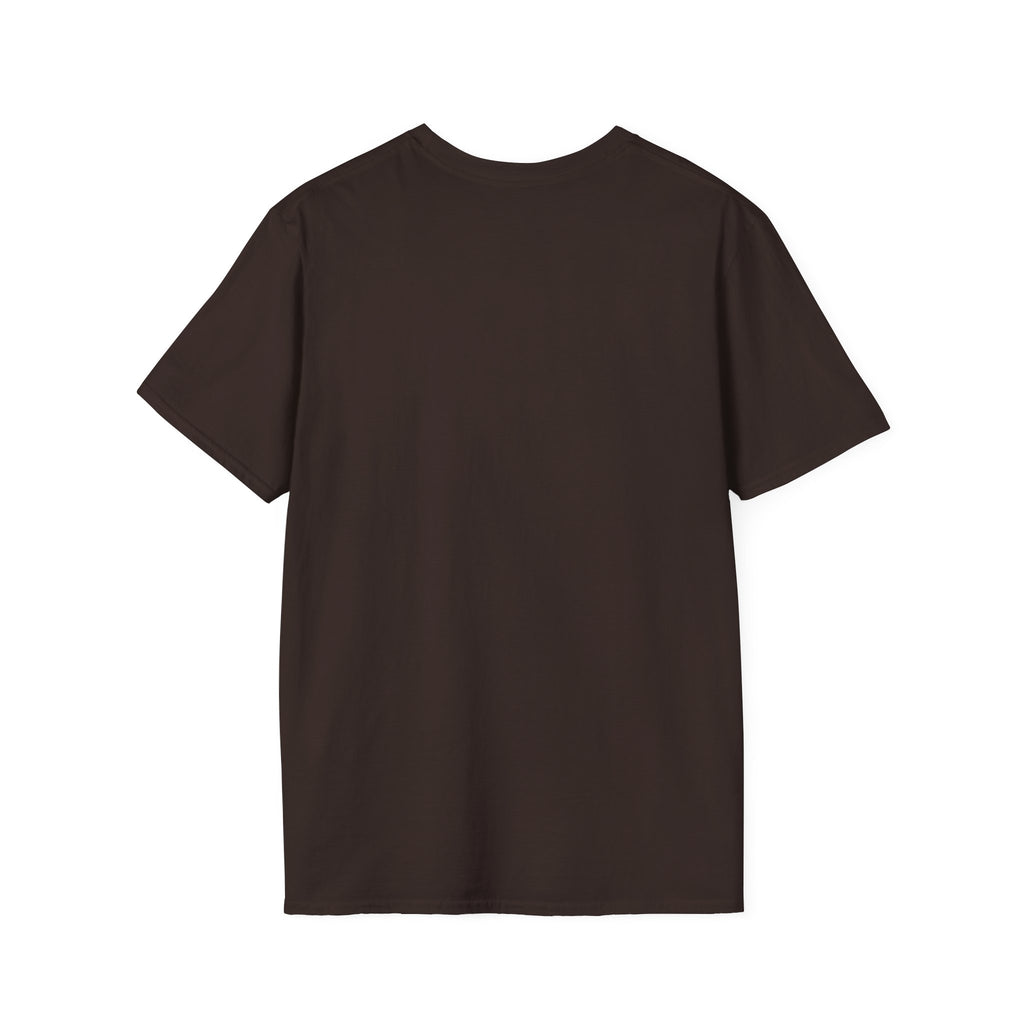 Dark brown crew-neck T-shirt, plain front