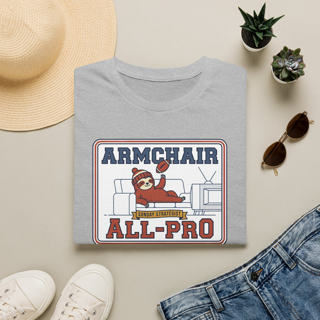 Funny Sloth Football T-Shirt | Lazy Game Day Couch Fan Tee