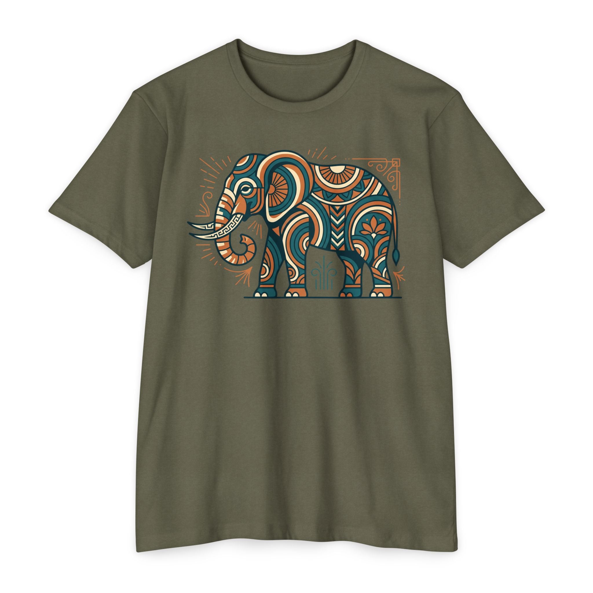 Elephant T-Shirt Boho Tribal Paisley Pattern Graphic Tee Elephant Lover Gift Nature Art Tee